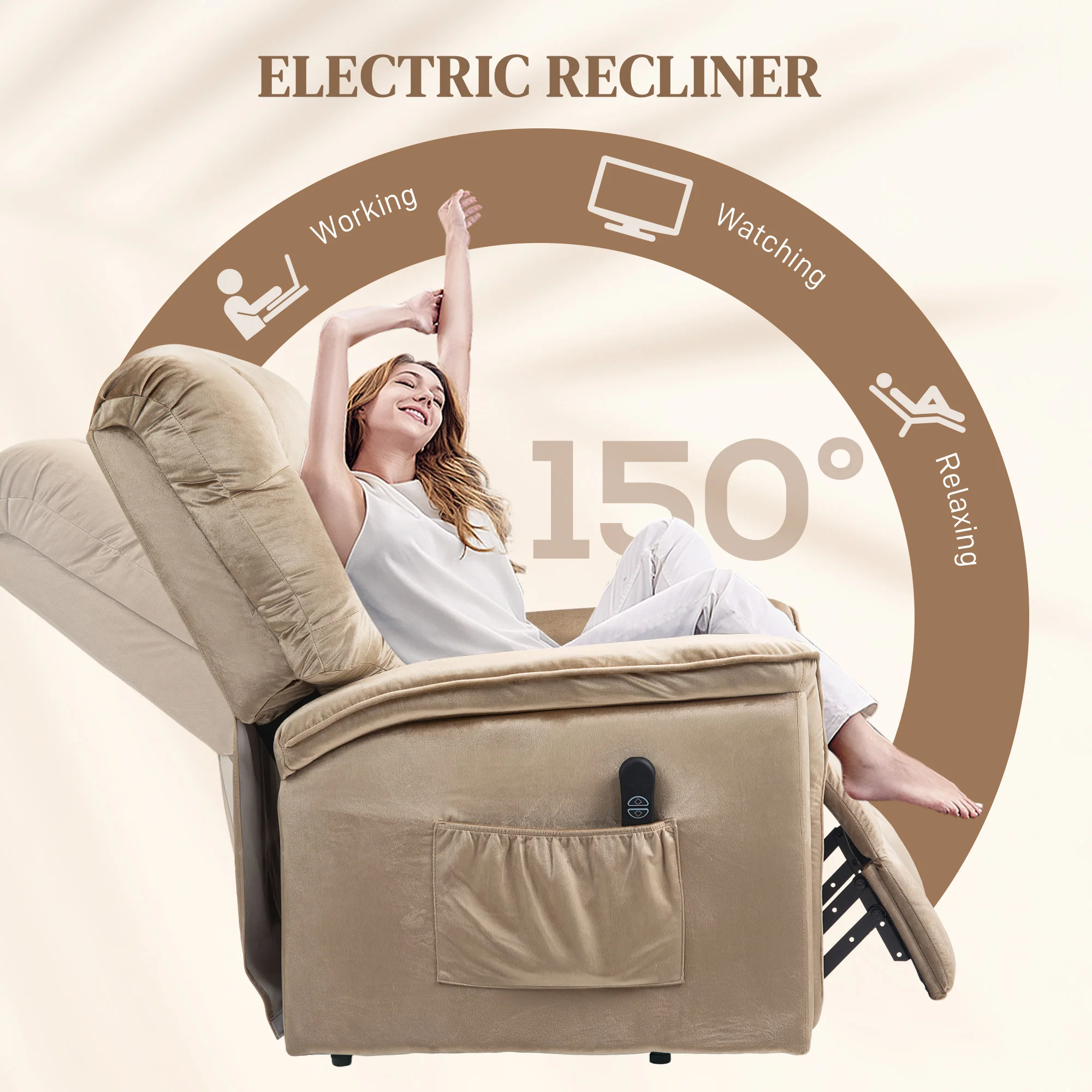 HOMCOM Power Lift Recliner Chair for Elderly w/ Remote Control - Image 4