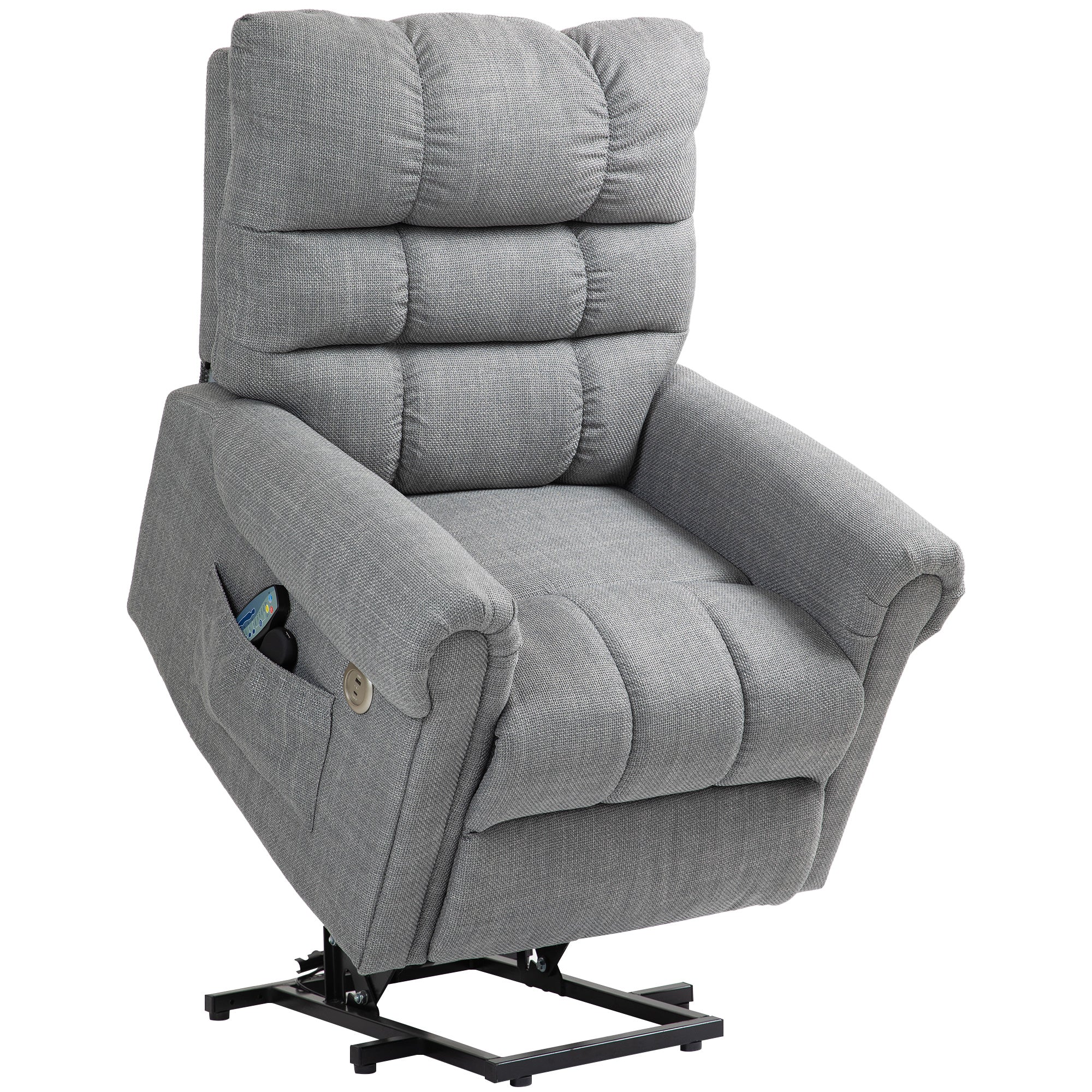 HOMCOM Power Lift Recliner Chair For Elderly With Massage And Heat Grey