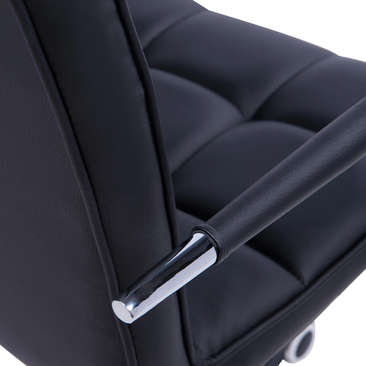 HOMCOM PU Leather Computer Chair, Adjustable Height-Black - Image 6