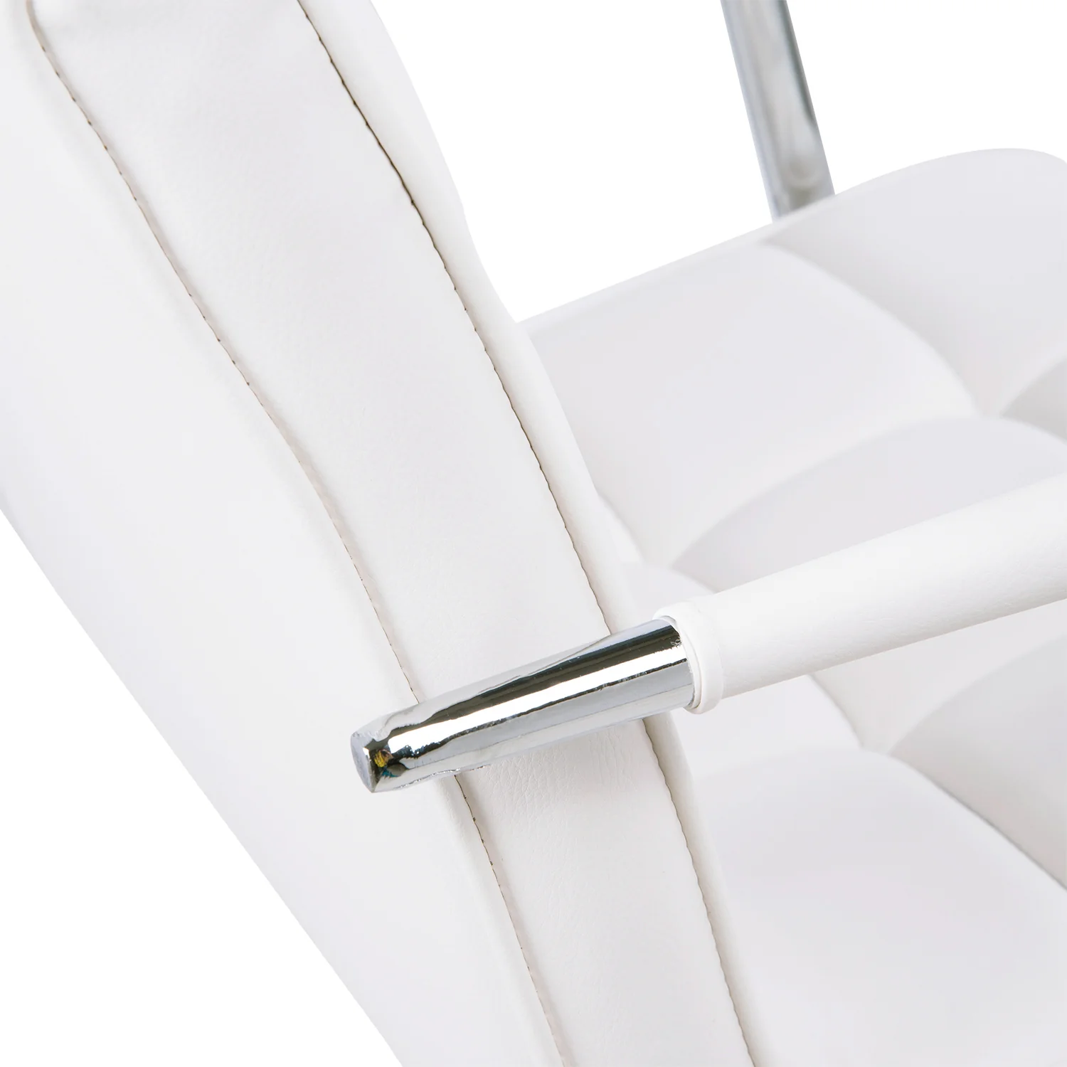 HOMCOM PU Leather Computer Chair, Adjustable Height-White - Image 6