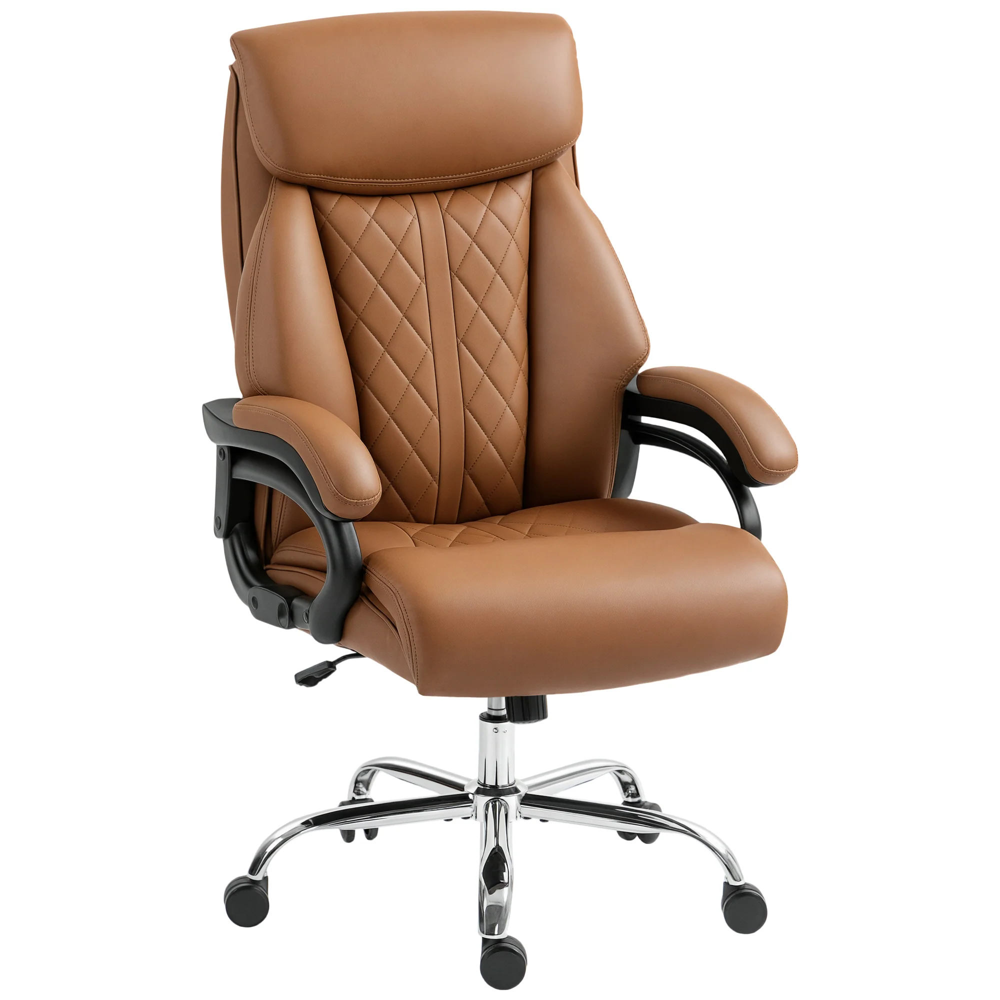 HOMCOM PU Leather Office Chair With Spring Padding Swivel Wheels - Image 10
