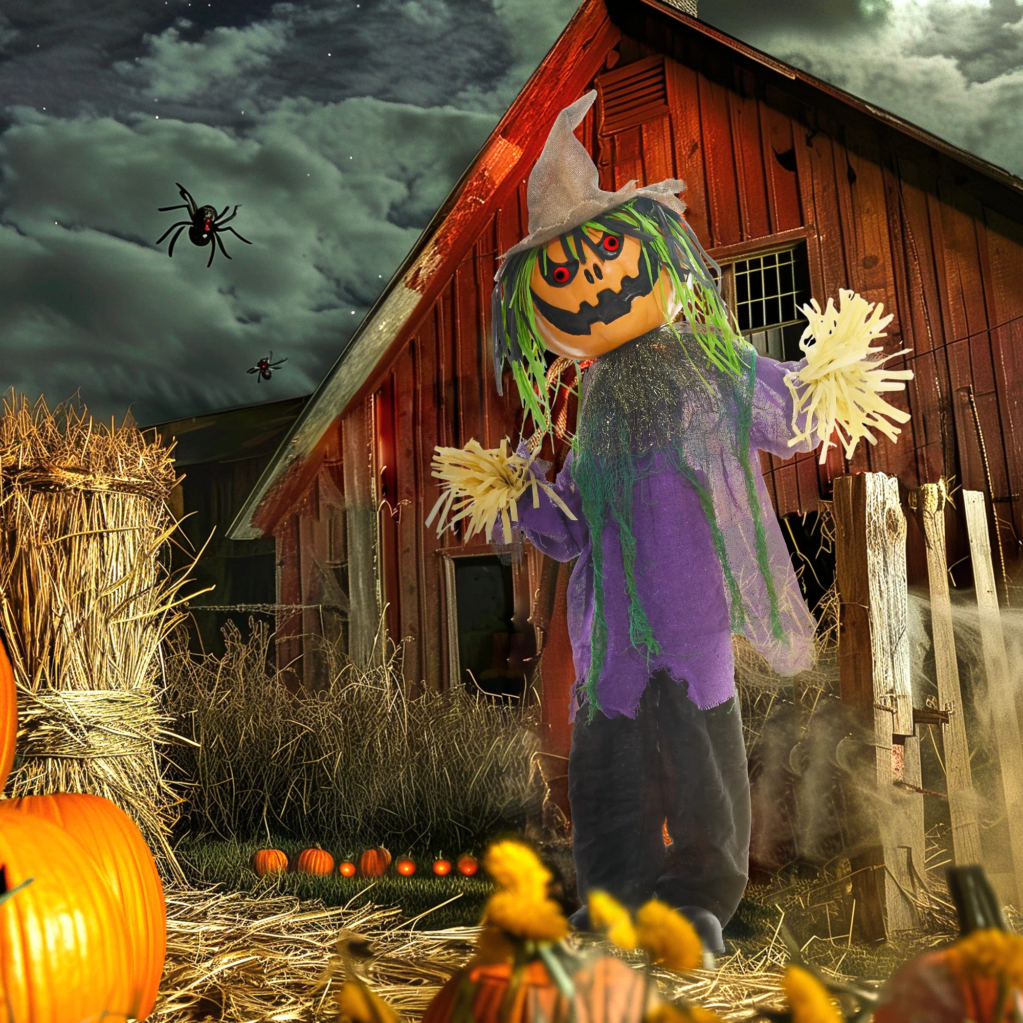 HOMCOM Pumpkin Halloween Animatronic Prop for Indoor Outdoor Decoration - Image 8