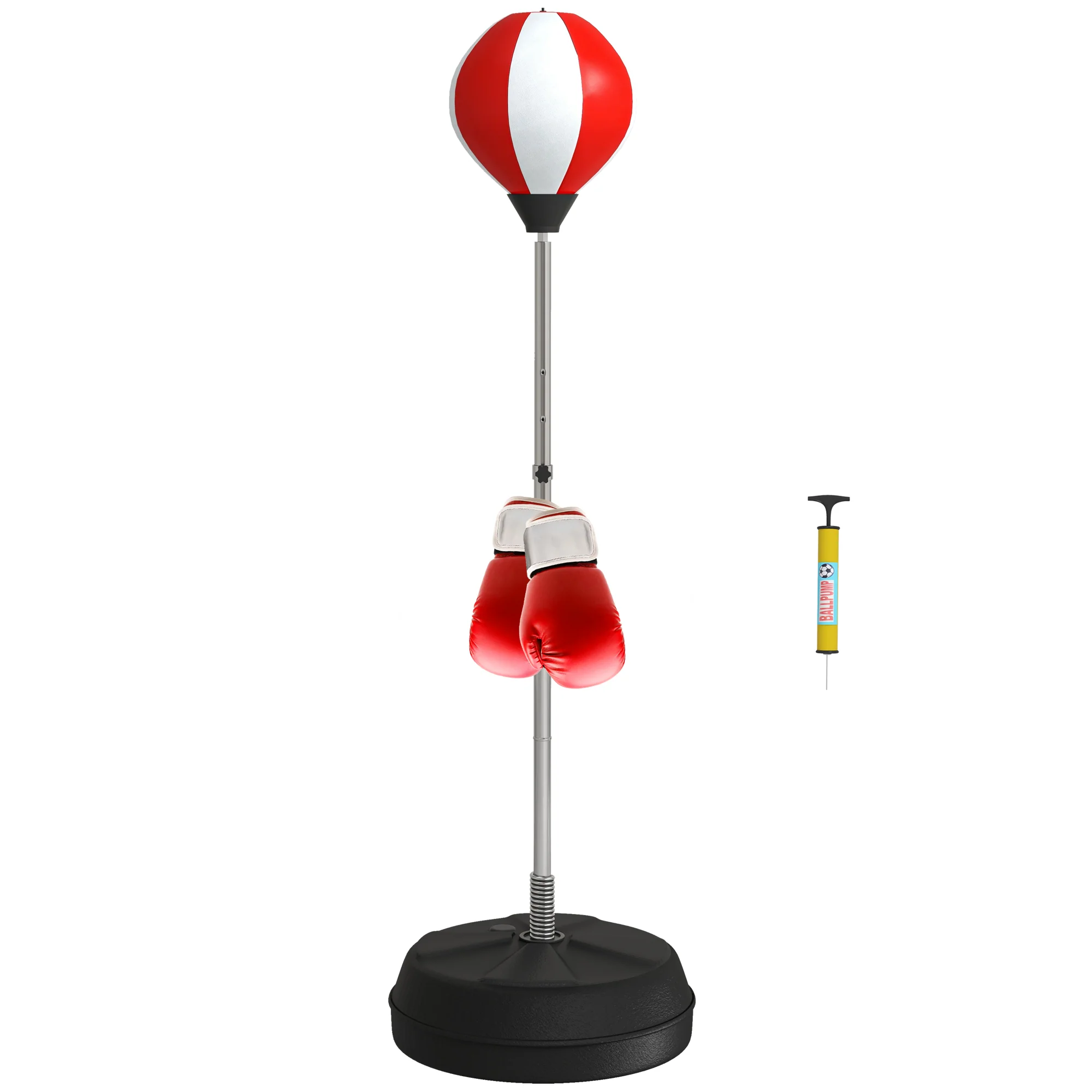HOMCOM Punching Bag with Stand Boxing Bag Set with Adjustable Height Red