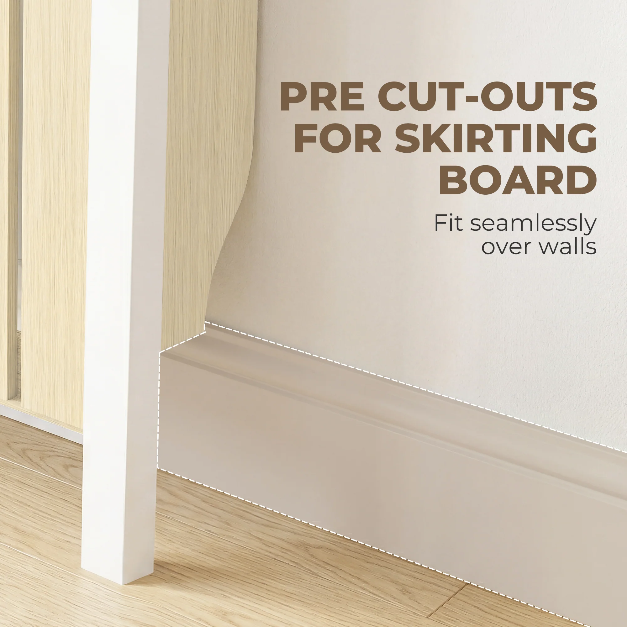 HOMCOM Radiator Cover with Drawer and Vertical Slats Oak - Image 7