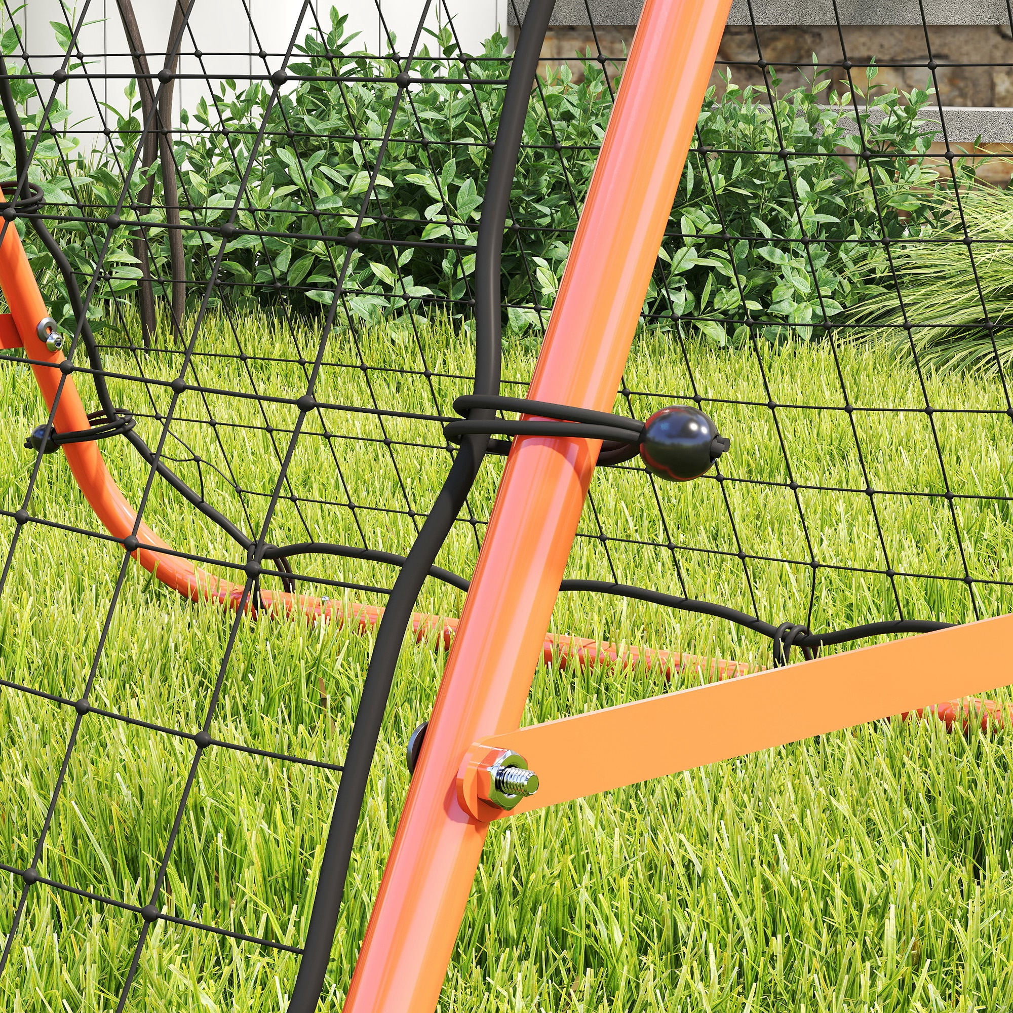 HOMCOM Rebounder Net Football Target Goal with Adjustable Angles, Orange - Image 9