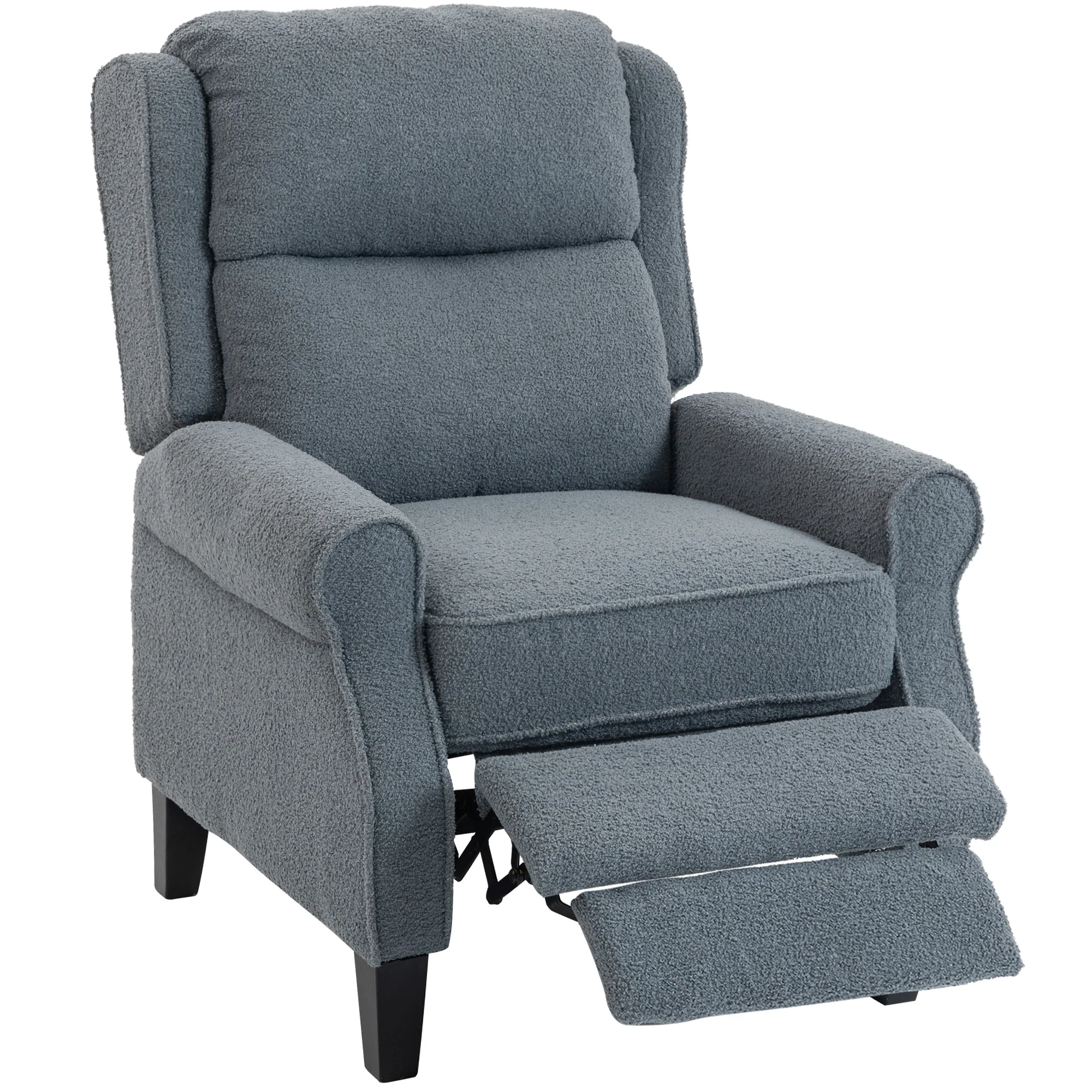 HOMCOM Recliner Armchair, Fabric Recliner Chair, Grey