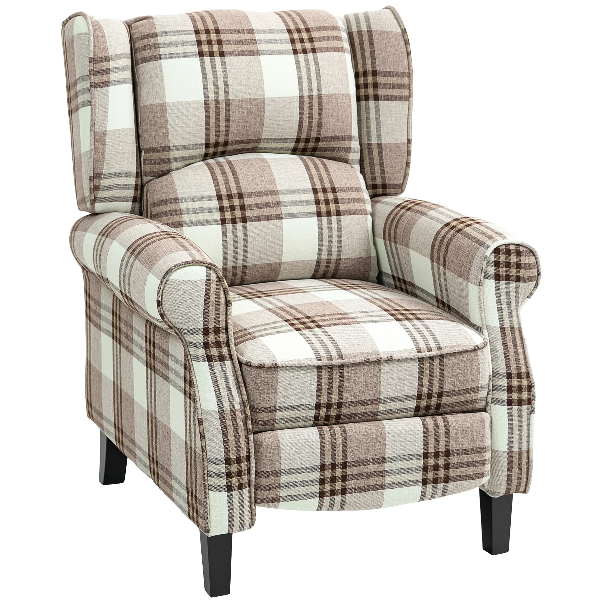 HOMCOM Recliner Chair For Living Room Wingback Chair With Padded Armrest