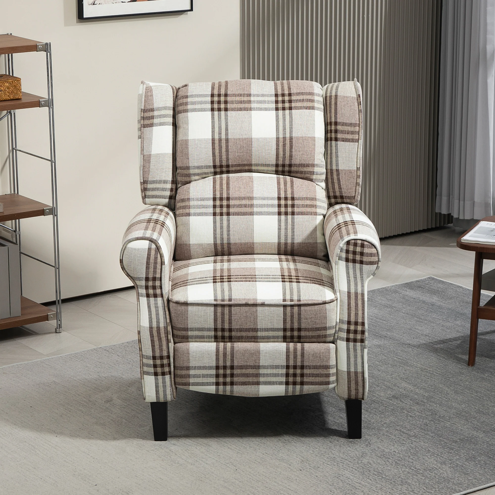 HOMCOM Recliner Chair For Living Room Wingback Chair With Padded Armrest - Image 7