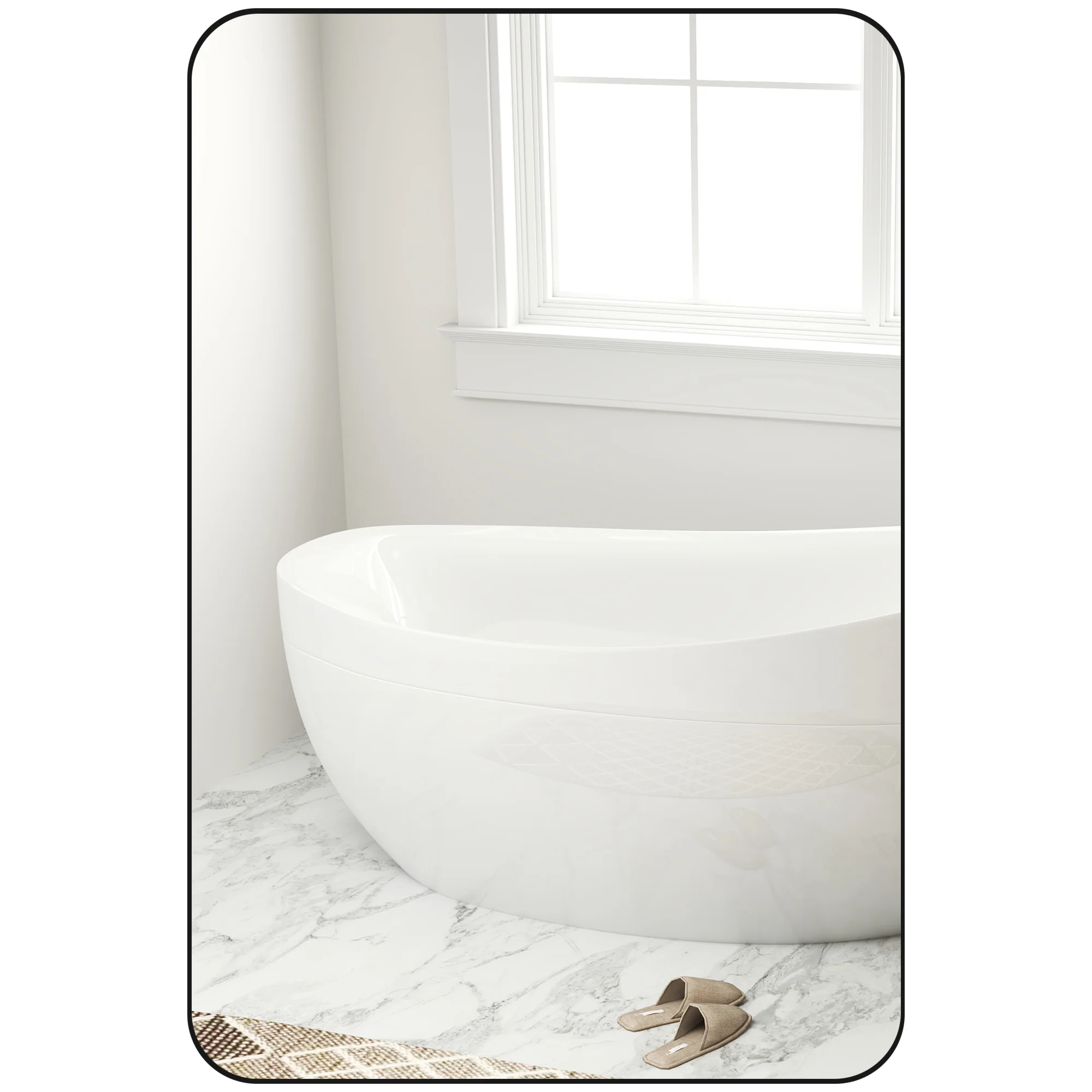HOMCOM Rectangle Mirror, Wall Mirror with Steel Frame for Bathroom, Black - Image 10
