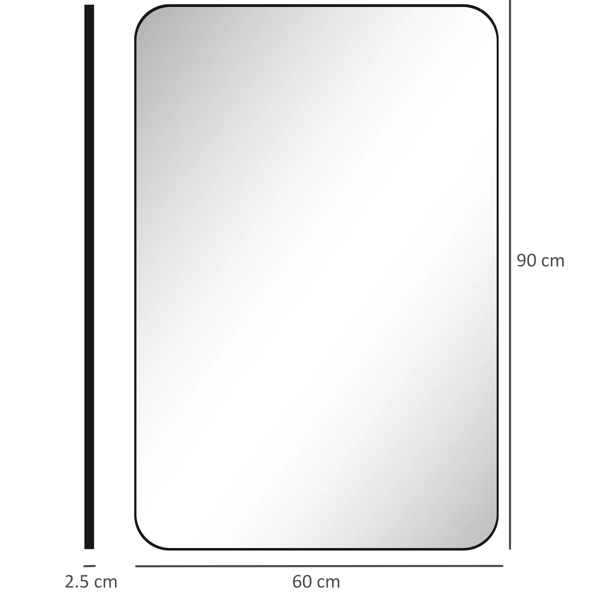 HOMCOM Rectangle Mirror, Wall Mirror with Steel Frame for Bathroom, Black - Image 14