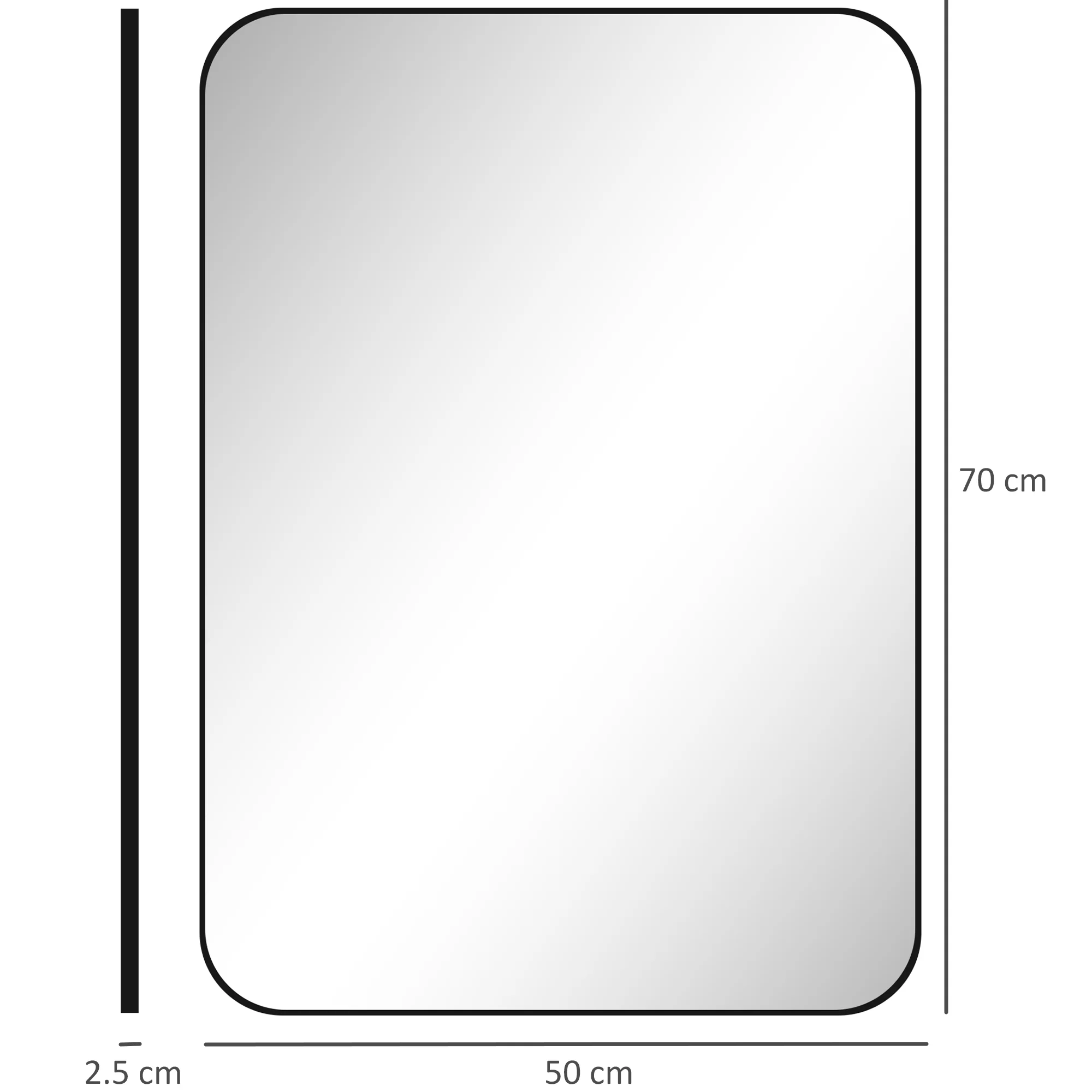 HOMCOM Rectangle Mirror, Wall Mirror with Steel Frame for Bathroom, Black - Image 5