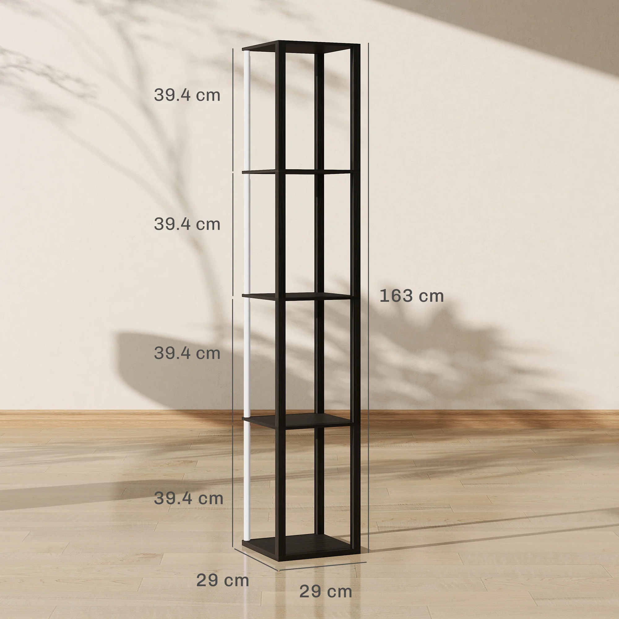 HOMCOM RGB LED Floor Lamp With Shelves And Remote Control For Bedroom - Image 14