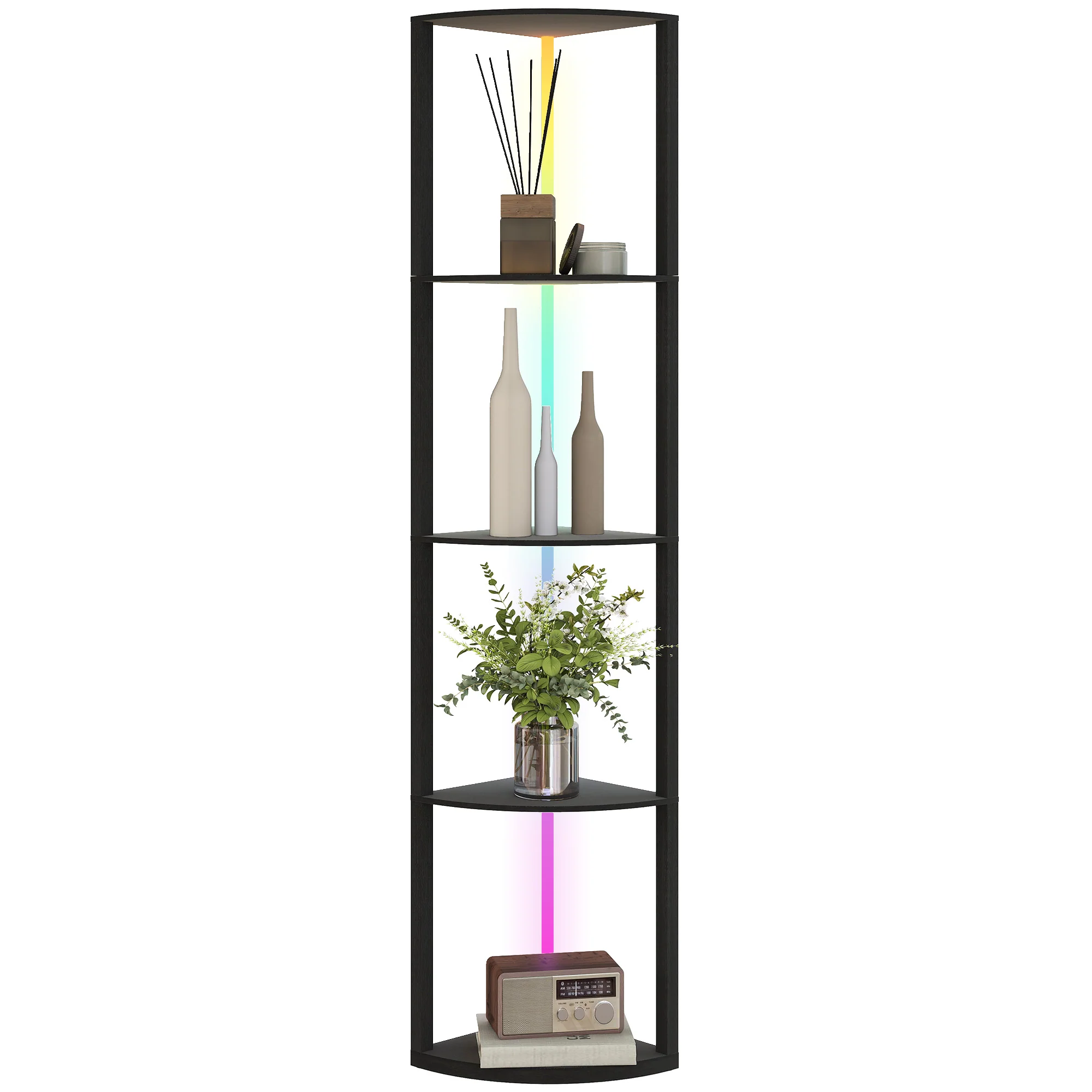 HOMCOM RGB LED Floor Lamp With Shelves And Remote Control For Living Room - Image 10