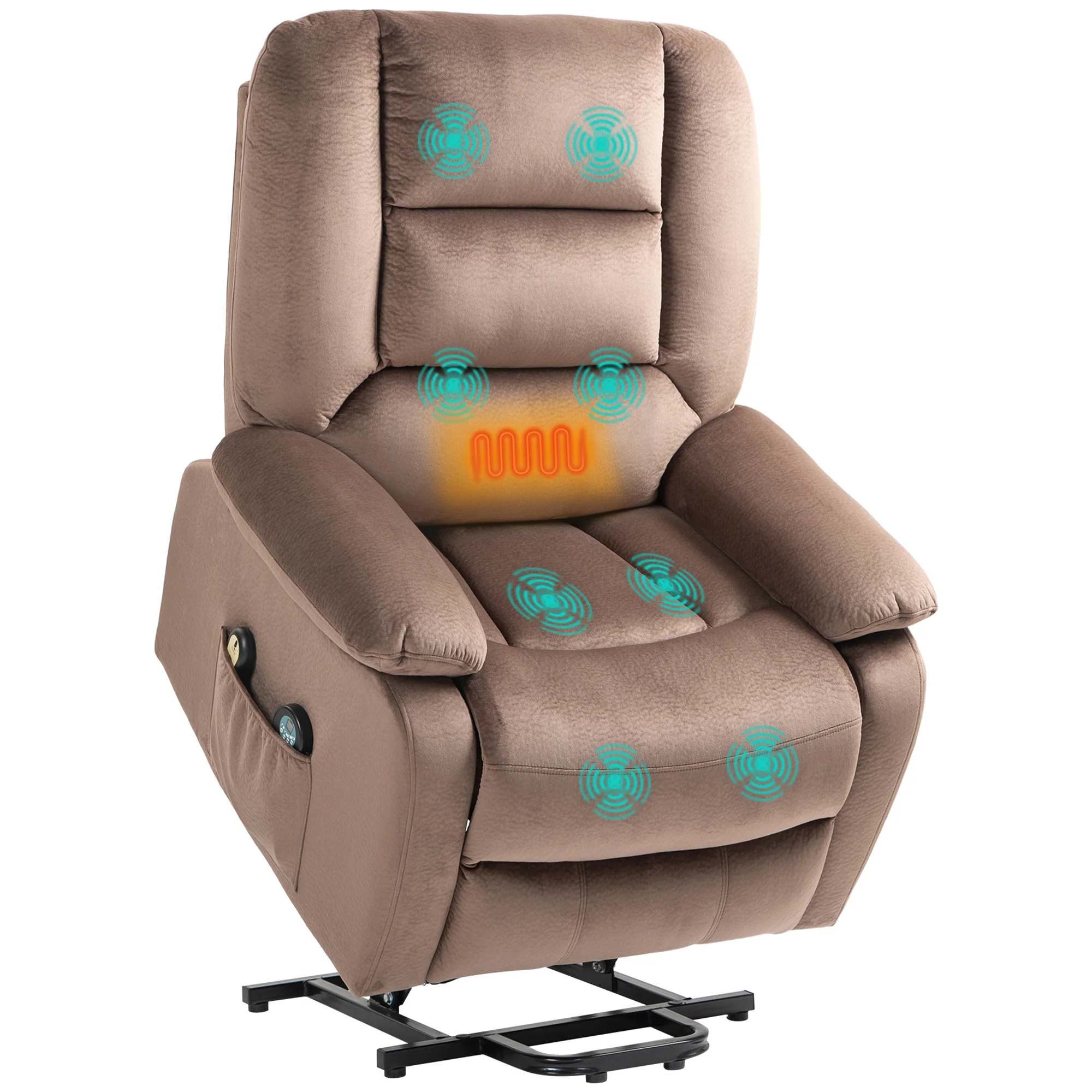HOMCOM Riser And Recliner Chair Lift Chair With Vibration Massage, Heat, Grey - Image 10