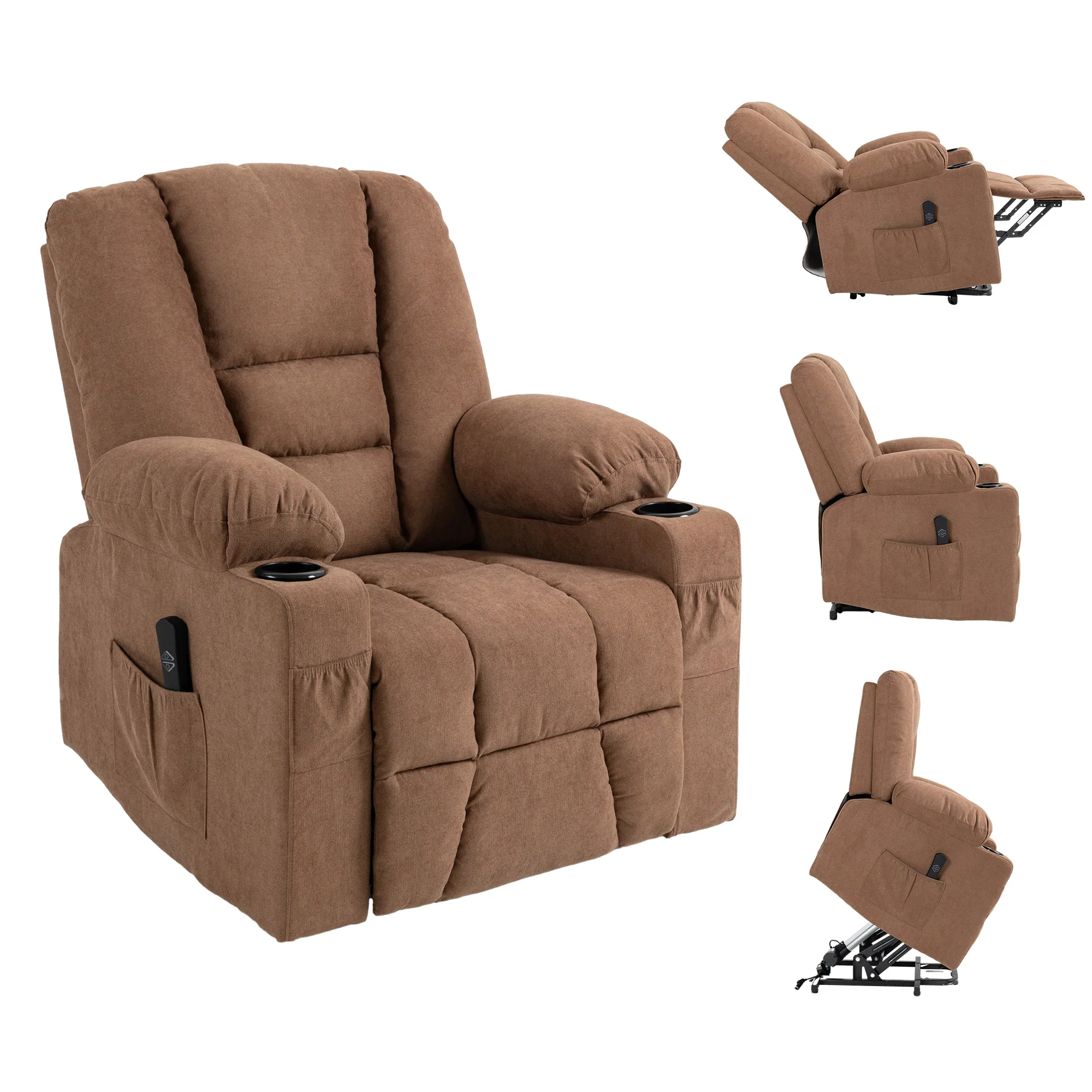 HOMCOM Riser And Recliner Chair W/ Remote, Lift Chair For Elderly, Light Grey - Image 10