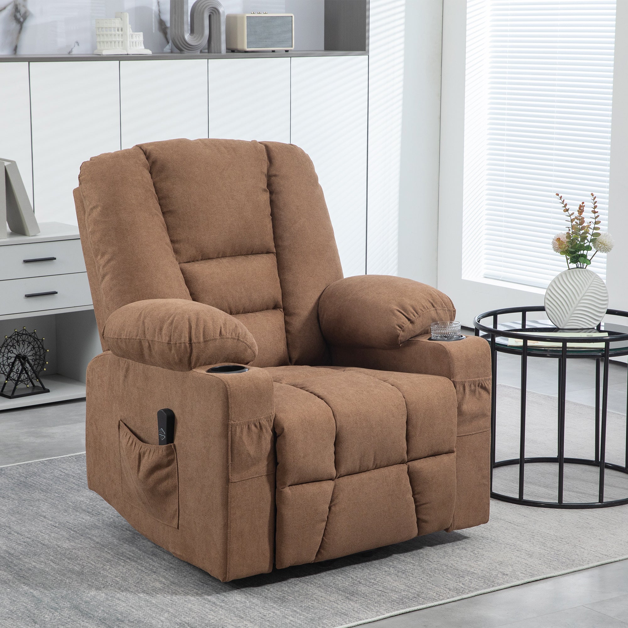 HOMCOM Riser And Recliner Chair W/ Remote, Lift Chair For Elderly, Light Grey - Image 11