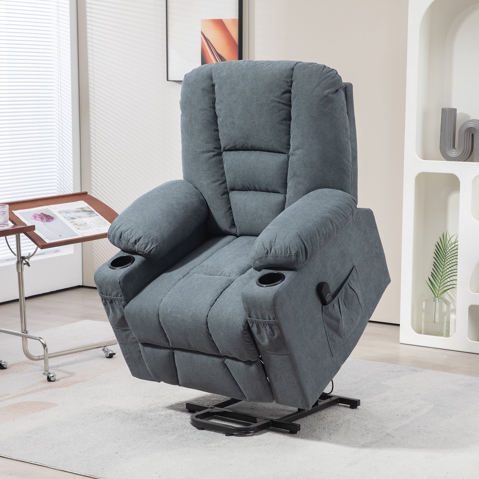 HOMCOM Riser And Recliner Chair W/ Remote, Lift Chair For Elderly, Light Grey - Image 19