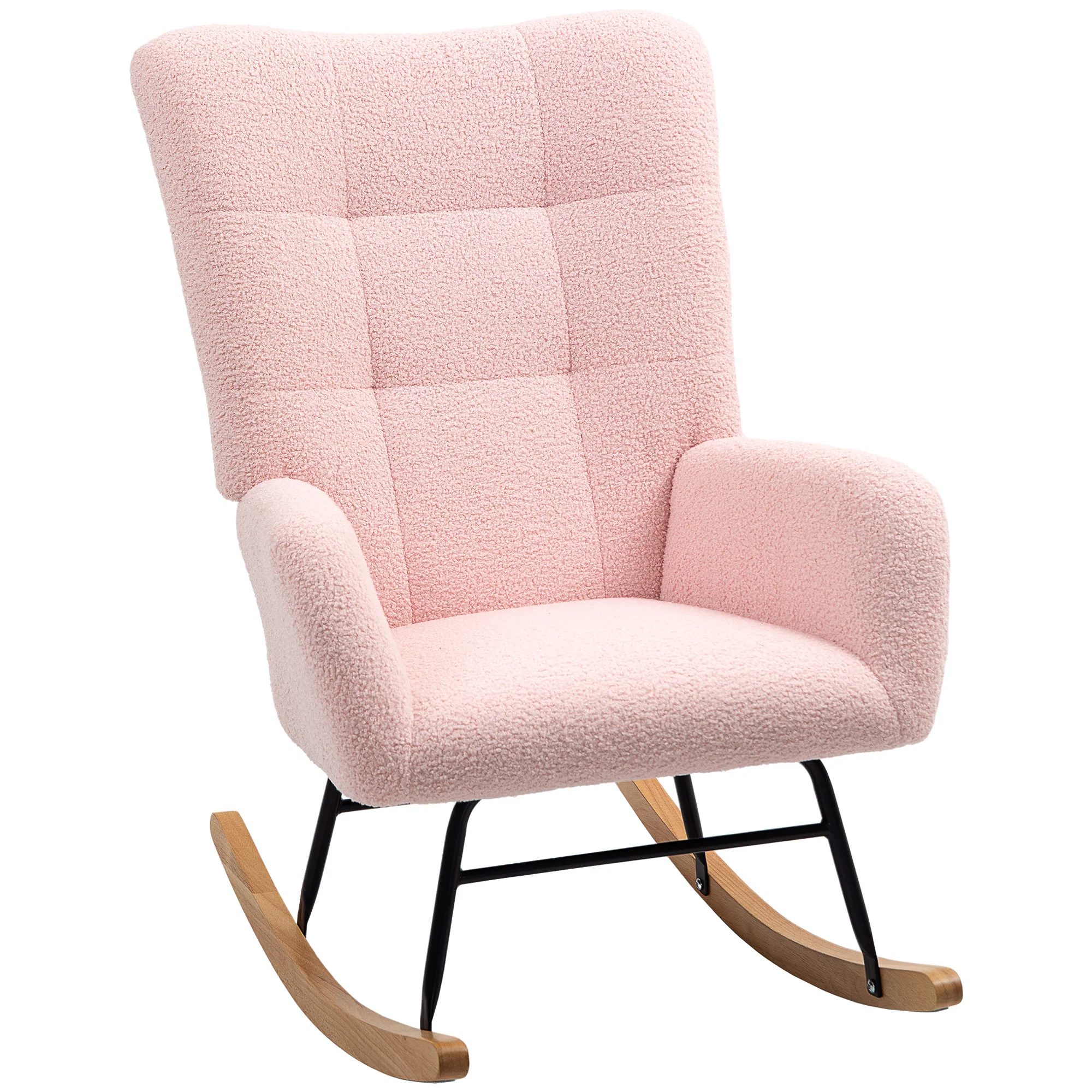 HOMCOM Rocking Chair, Modern Armchair With Backrest For Bedroom - Image 10