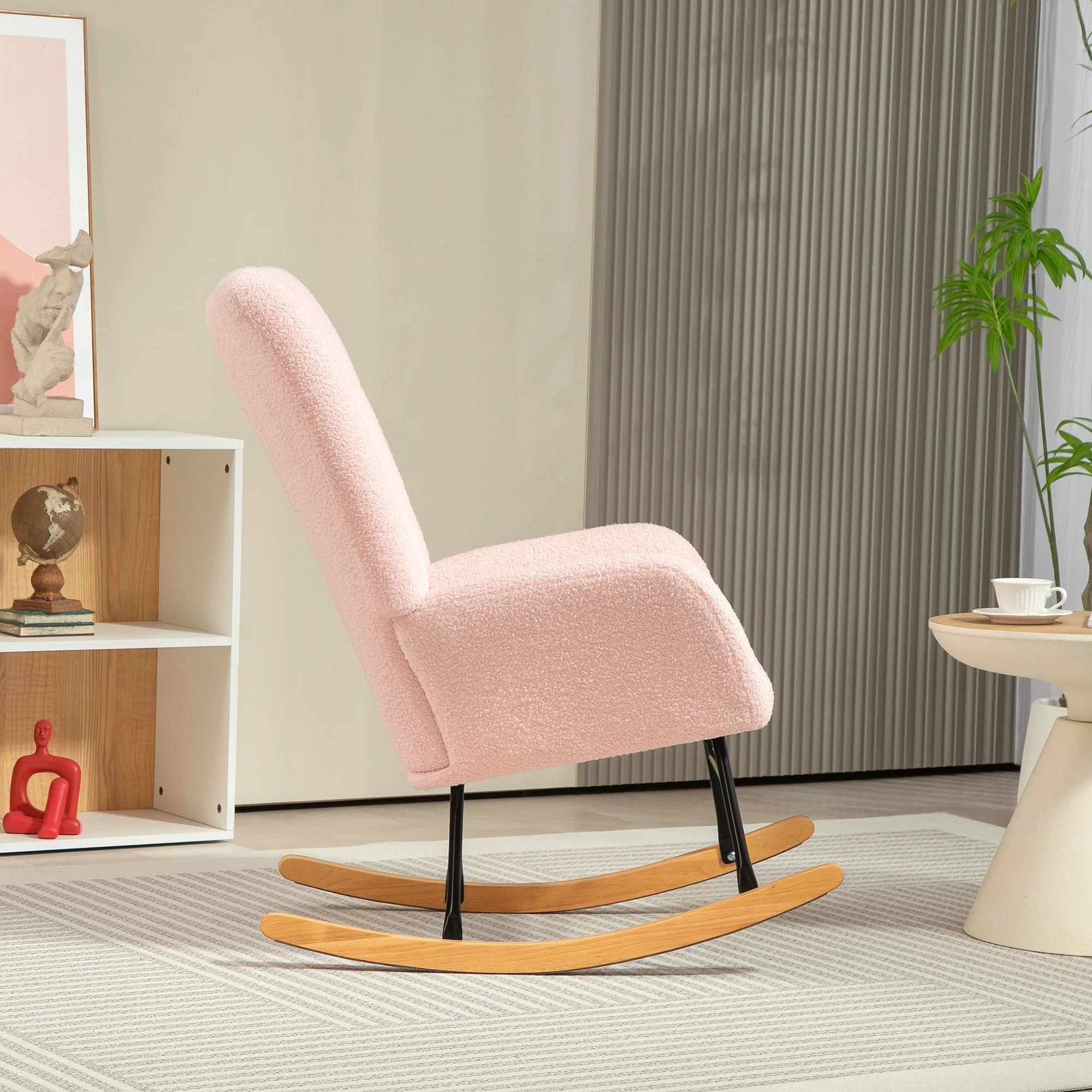 HOMCOM Rocking Chair, Modern Armchair With Backrest For Bedroom - Image 17