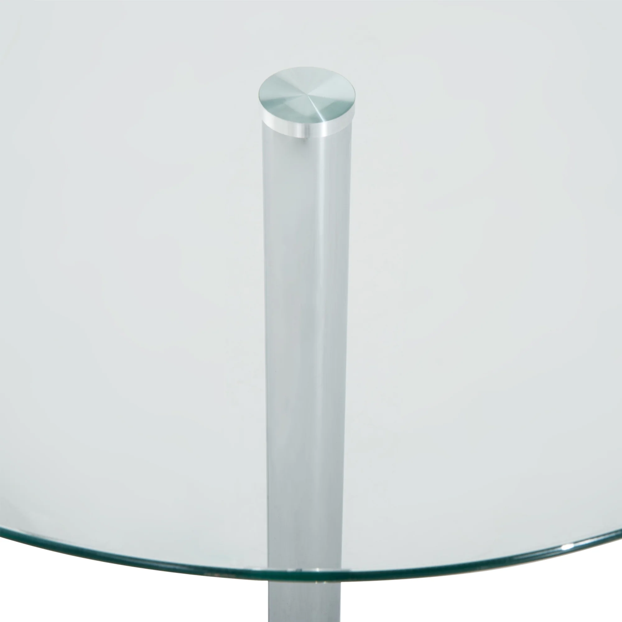 HOMCOM Round Dining Table Bistro Pub Counter w/ Tempered Glass Top for Kitchen - Image 8