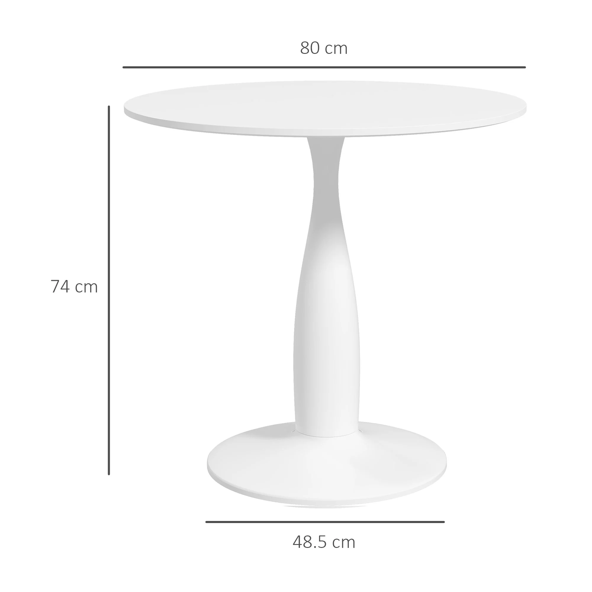 HOMCOM Round Dining Table With Steel Base For Living Room, Dining Room - Image 5
