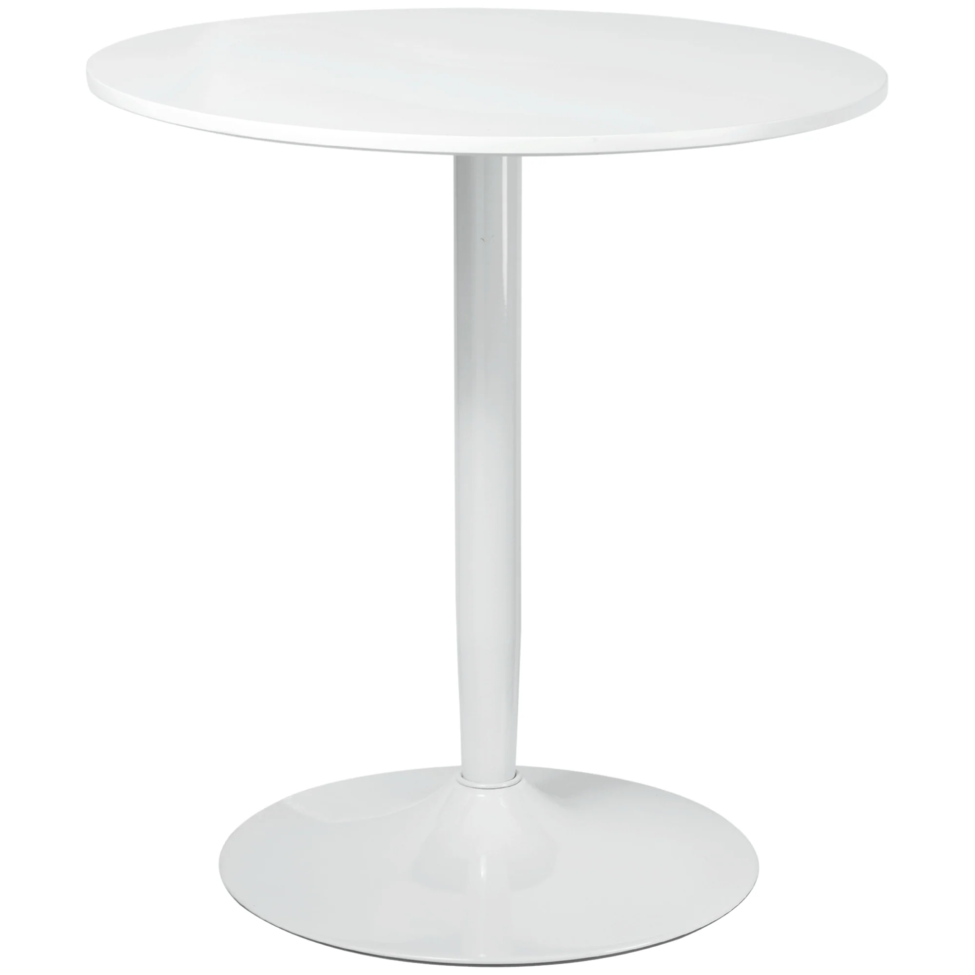 HOMCOM Round Dining Table With Steel Base, Non-slip Pad For Living Room