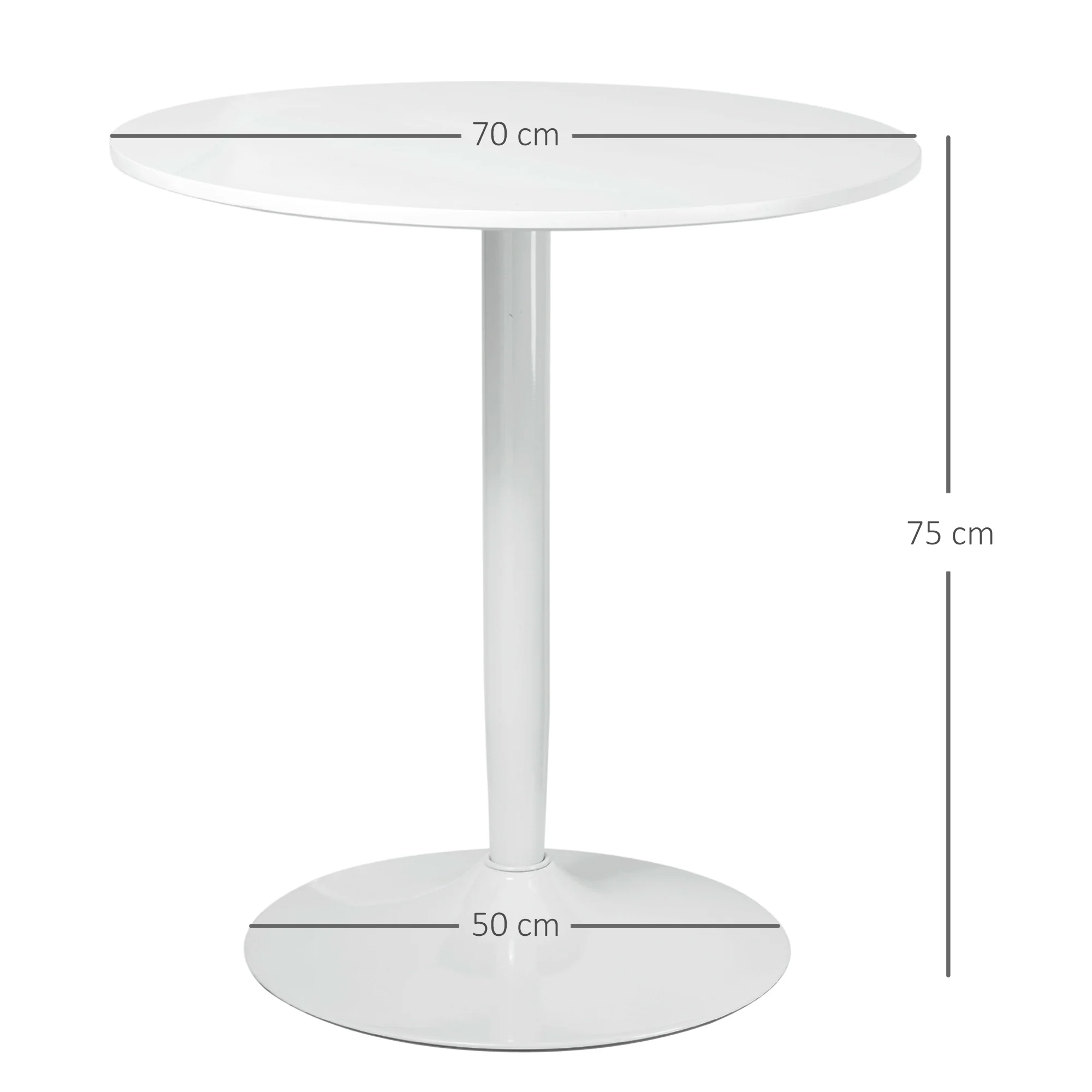 HOMCOM Round Dining Table With Steel Base, Non-slip Pad For Living Room - Image 5