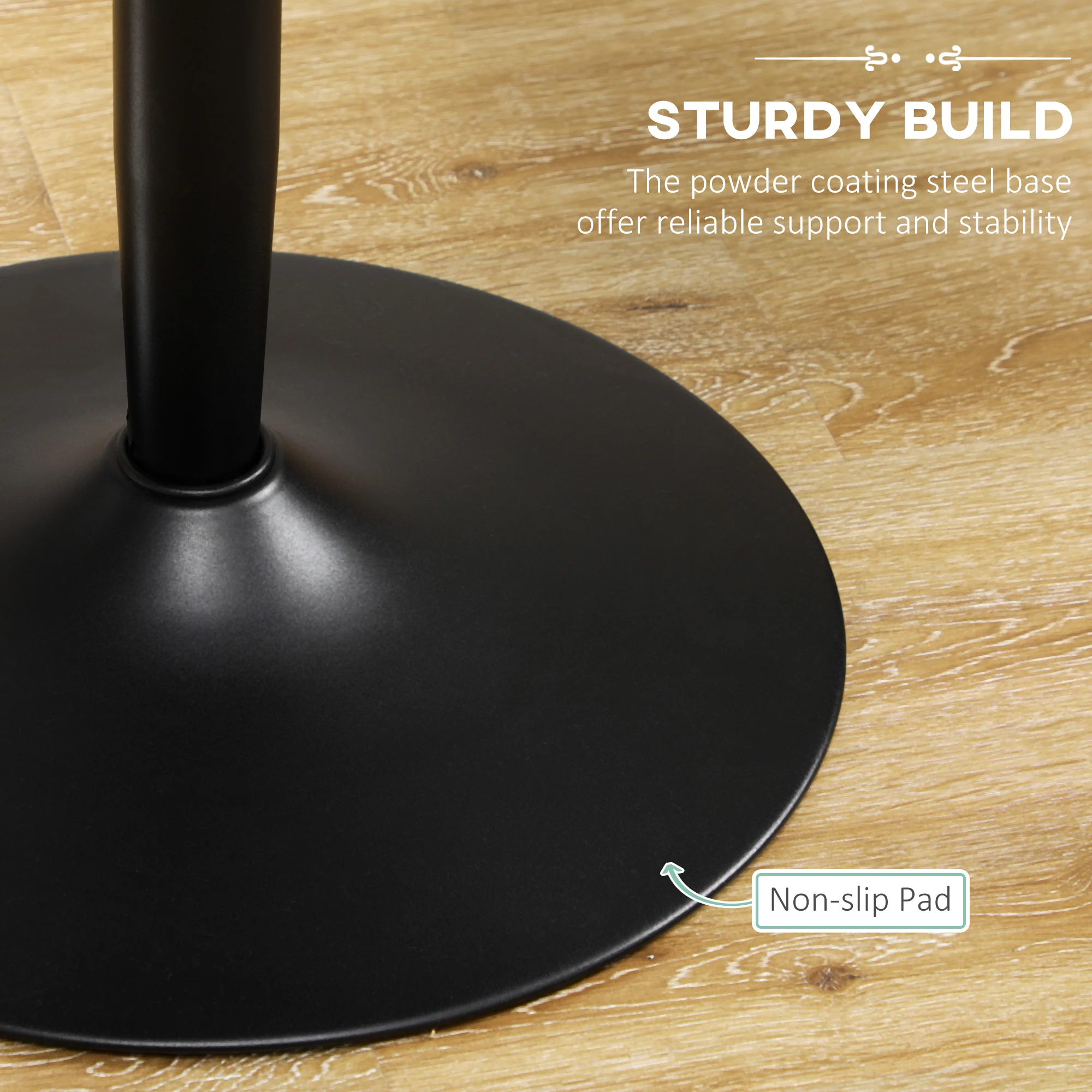 HOMCOM Round Dining Table With Steel Base, Non-slip Pad For Living Room - Image 4