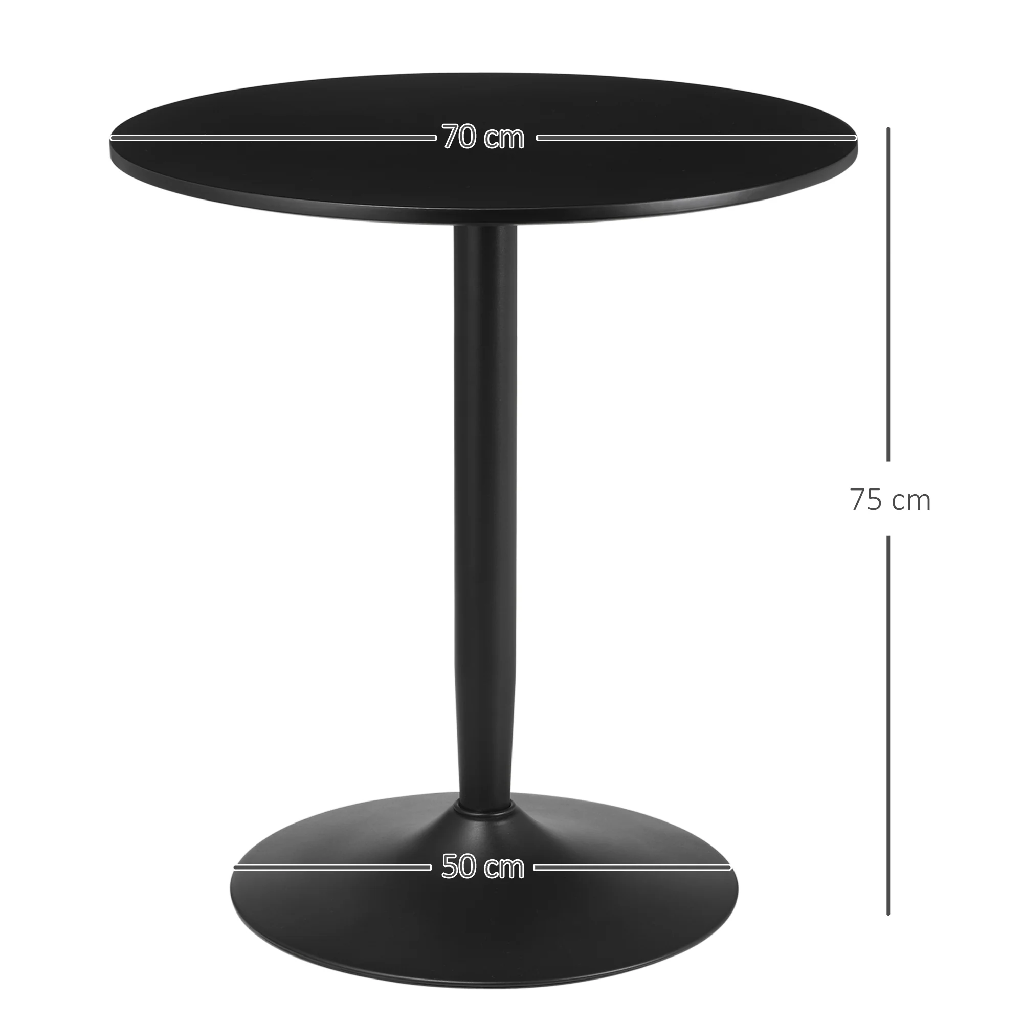 HOMCOM Round Dining Table With Steel Base, Non-slip Pad For Living Room - Image 5