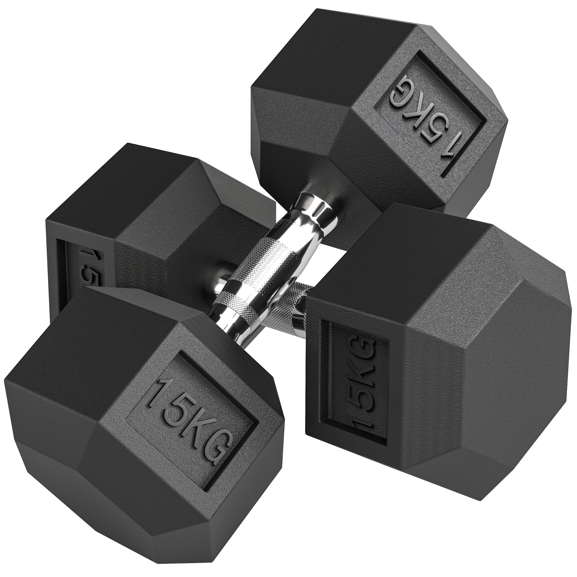 HOMCOM Rubber Hex Dumbbell Portable Hand Weights For Home Gym - Image 10