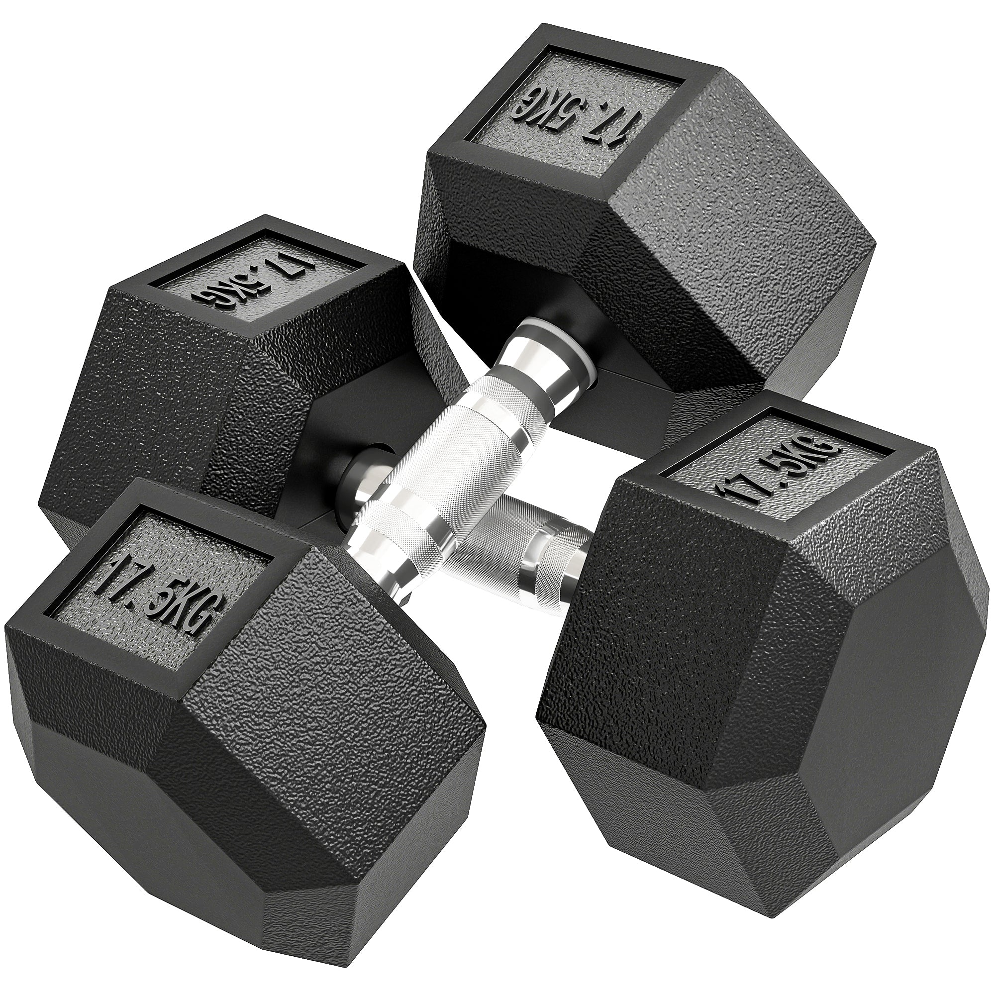 HOMCOM Rubber Hex Dumbbell Portable Hand Weights For Home Gym - Image 19