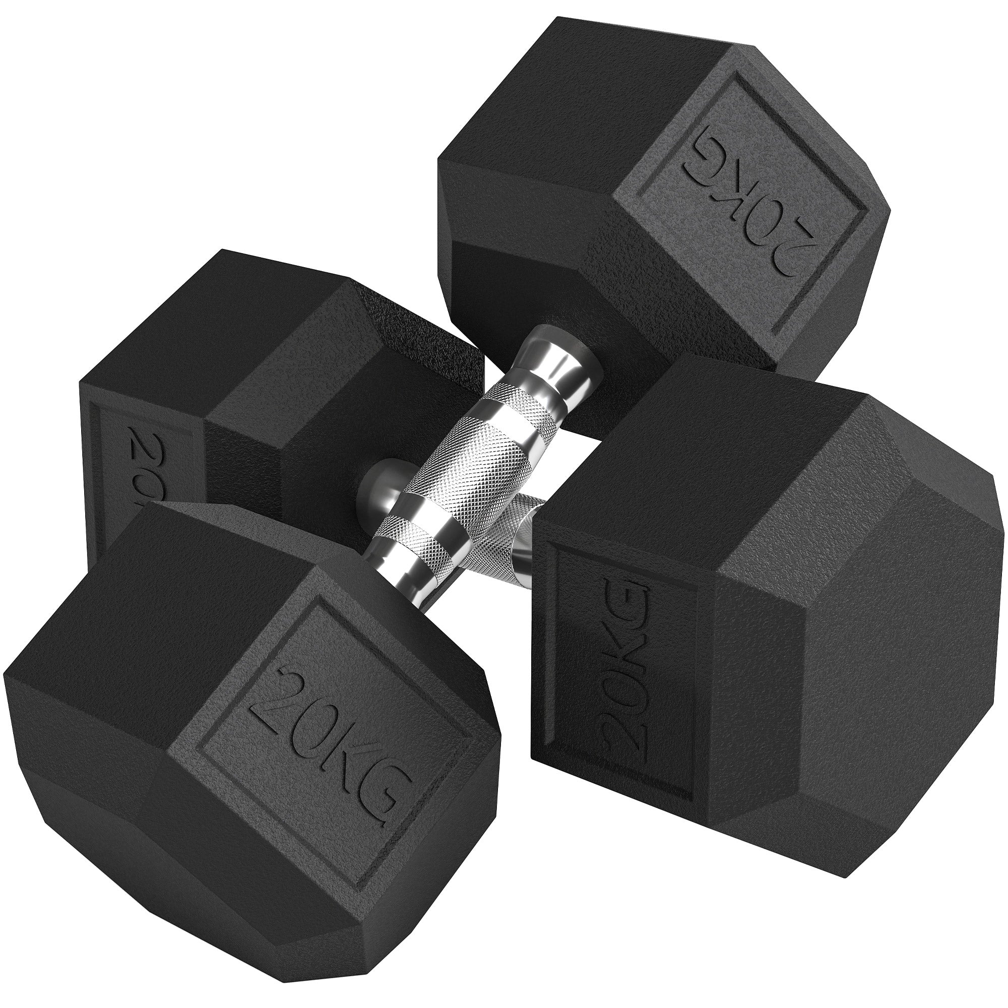 HOMCOM Rubber Hex Dumbbell Portable Hand Weights For Home Gym - Image 28