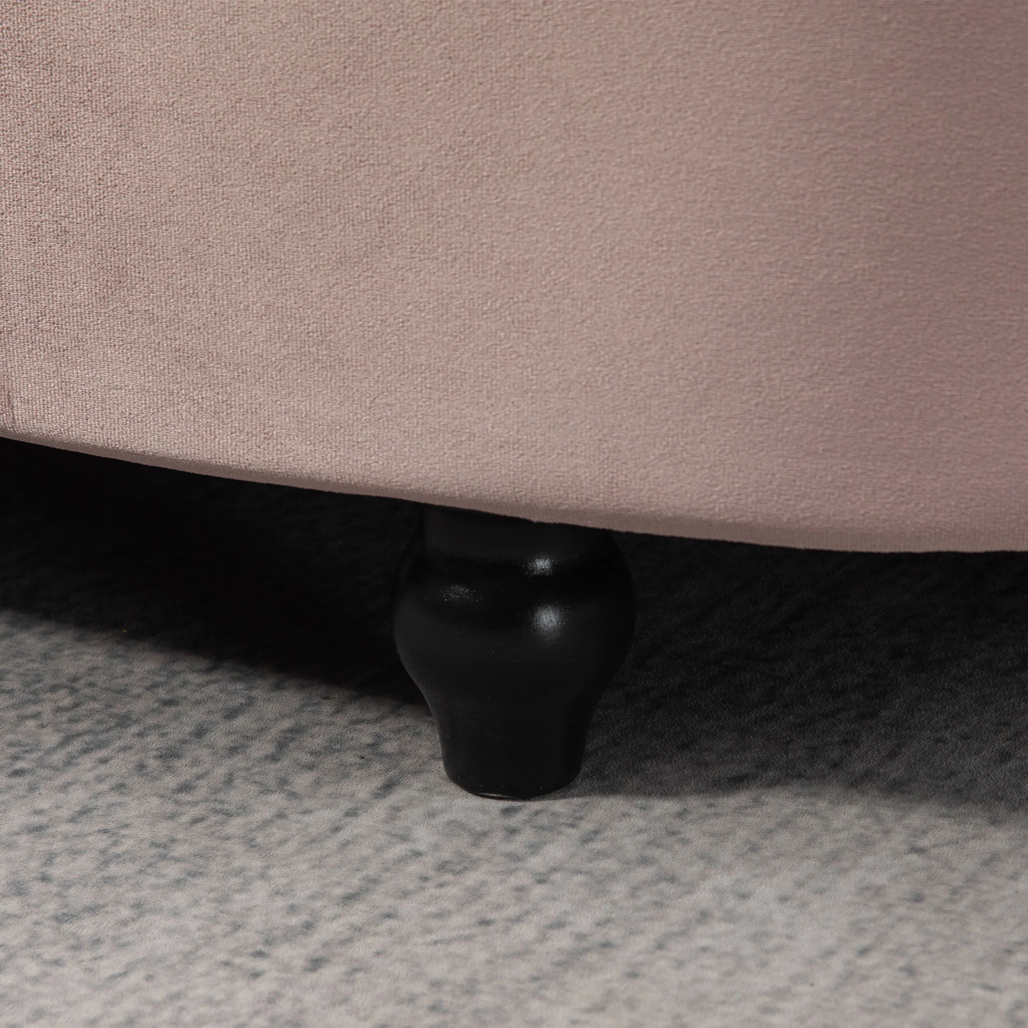 HOMCOM Semi-Circle Storage Ottoman Bench Tufted Upholstered Accent Footrest - Image 9