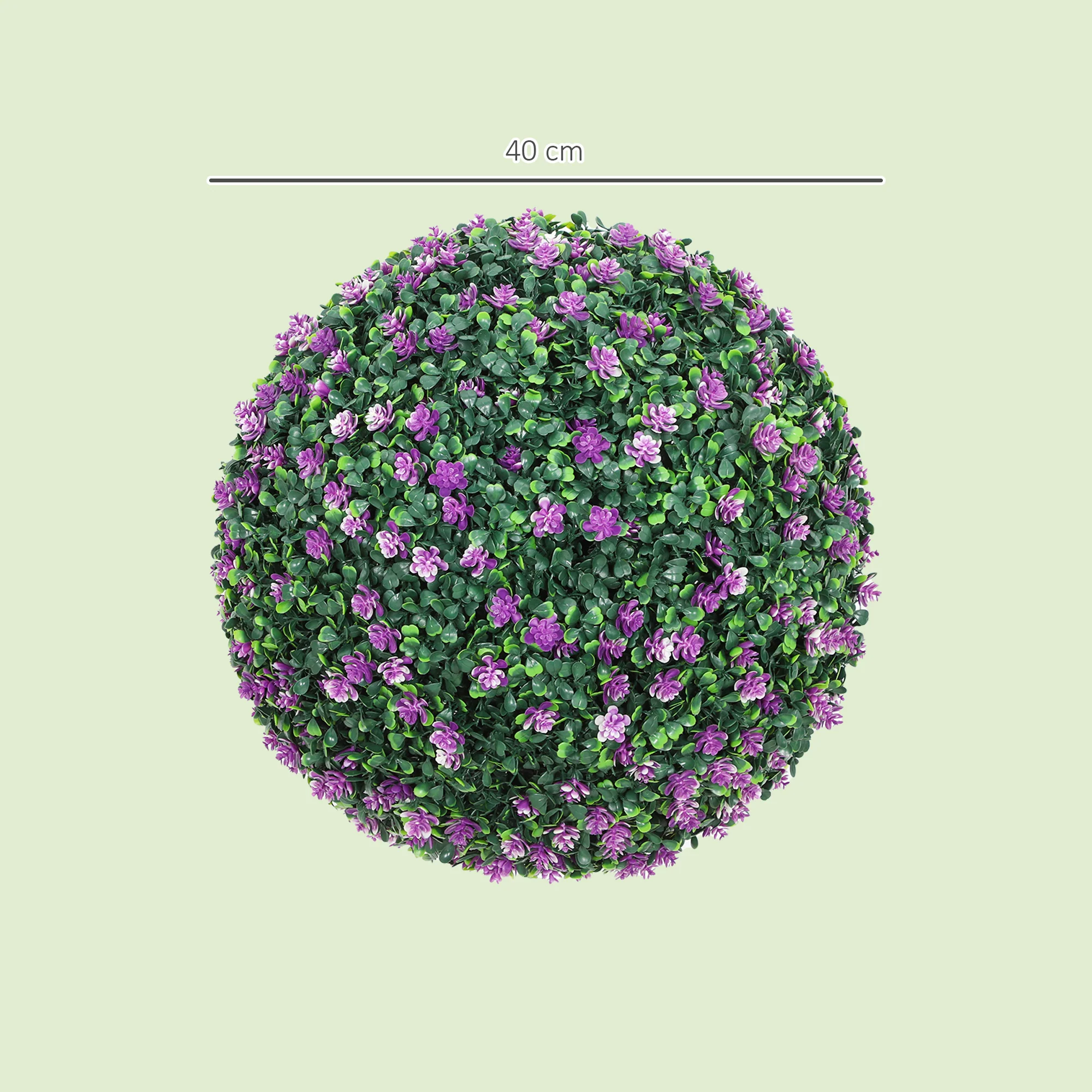 HOMCOM Set Of 2 Artificial Topiary Balls Indoor Outdoor Faux Boxwood Balls - Image 5