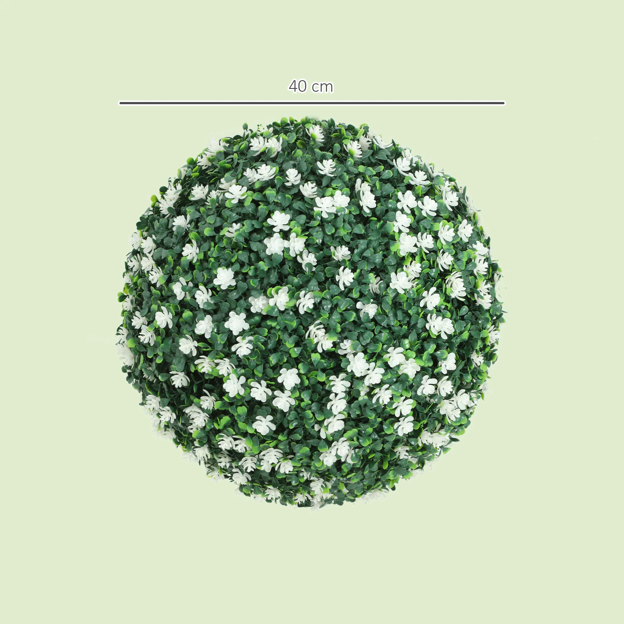 HOMCOM Set Of 2 Artificial Topiary Balls Indoor Outdoor Faux Boxwood Balls - Image 5