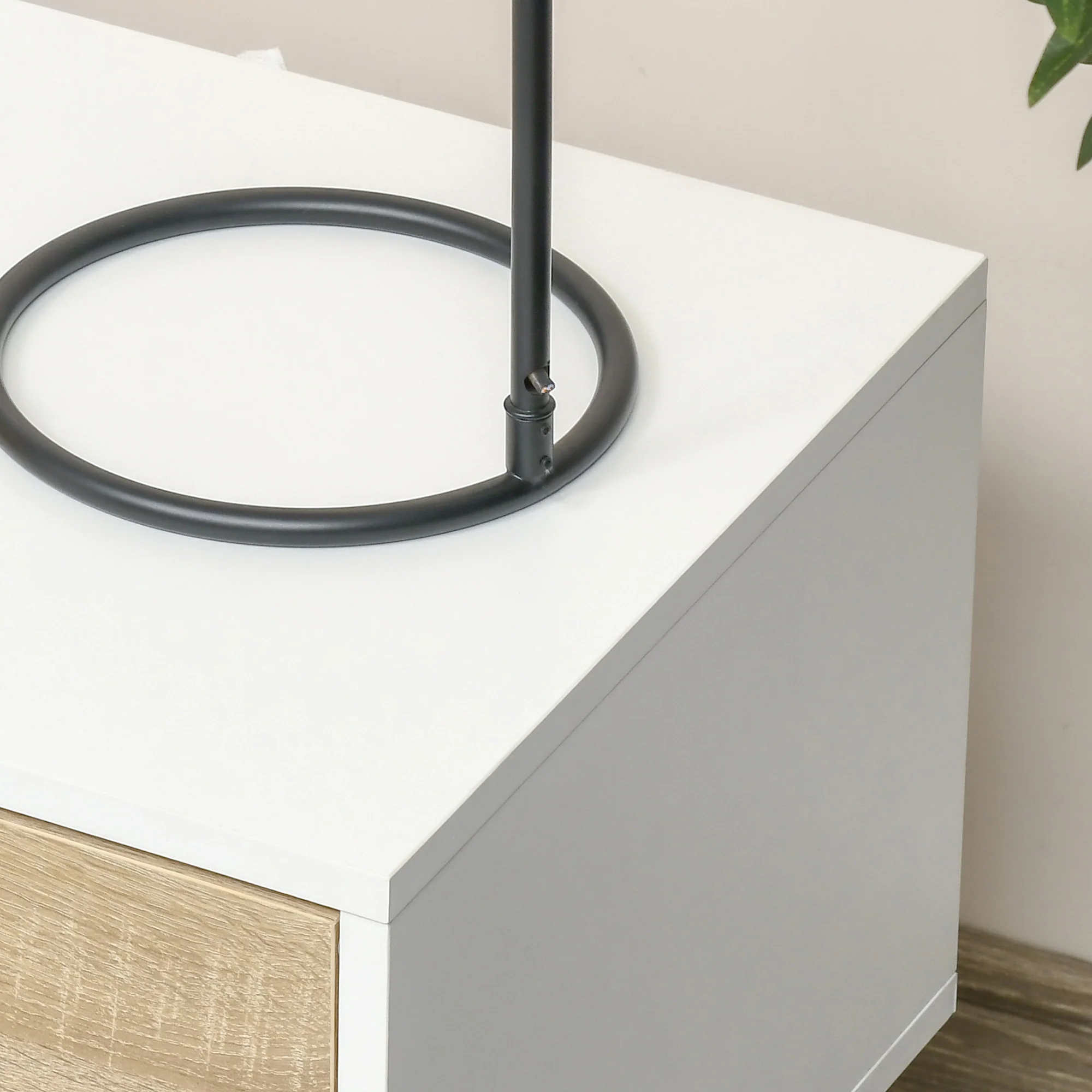 HOMCOM Set Of 2 Bedside Table With Drawer & Shelf, Nightstand For Bedroom - Image 8