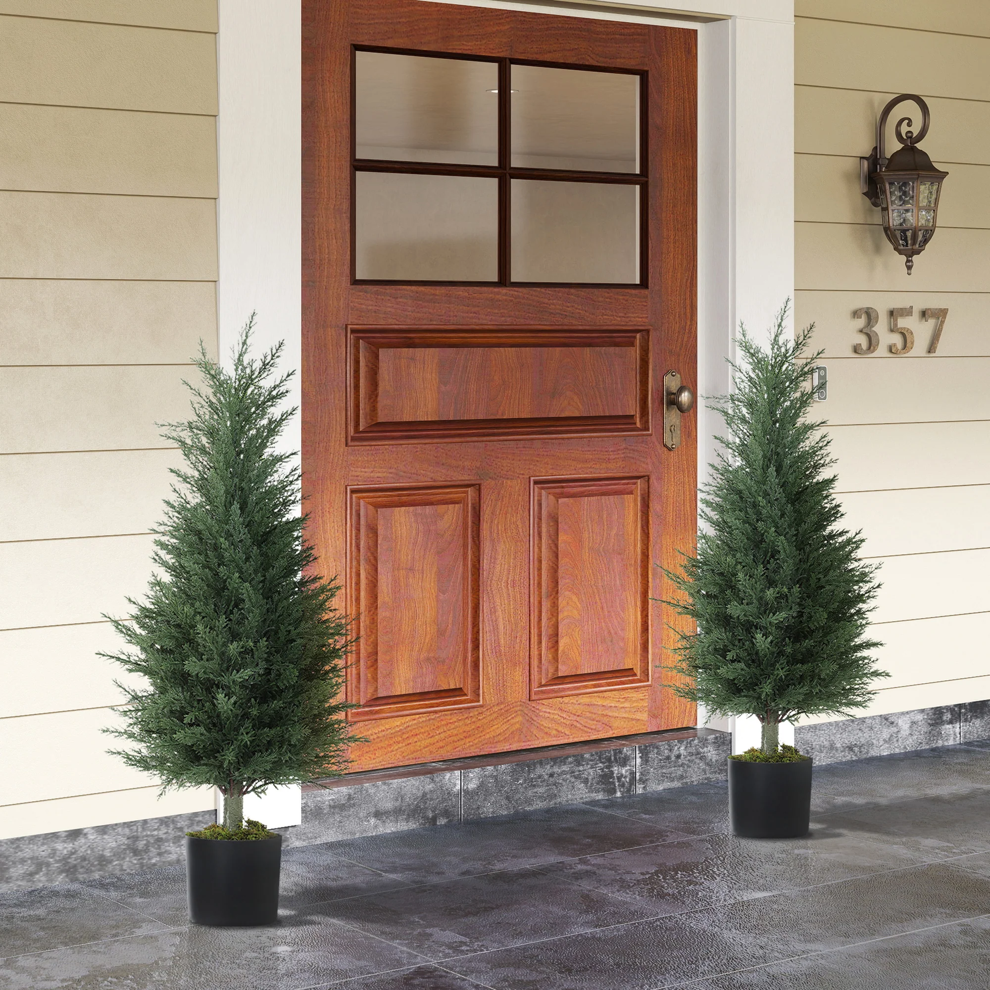 HOMCOM Set Of 2 Decorative Artificial Plant, Fake Plants For Home Decor - Image 7