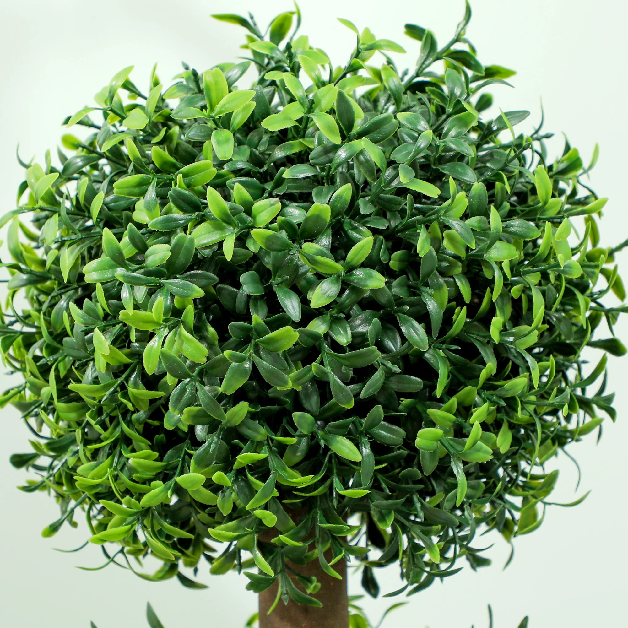 HOMCOM Set Of 2 Decorative Artificial Plants Boxwood Trees In Pot, Green - Image 8