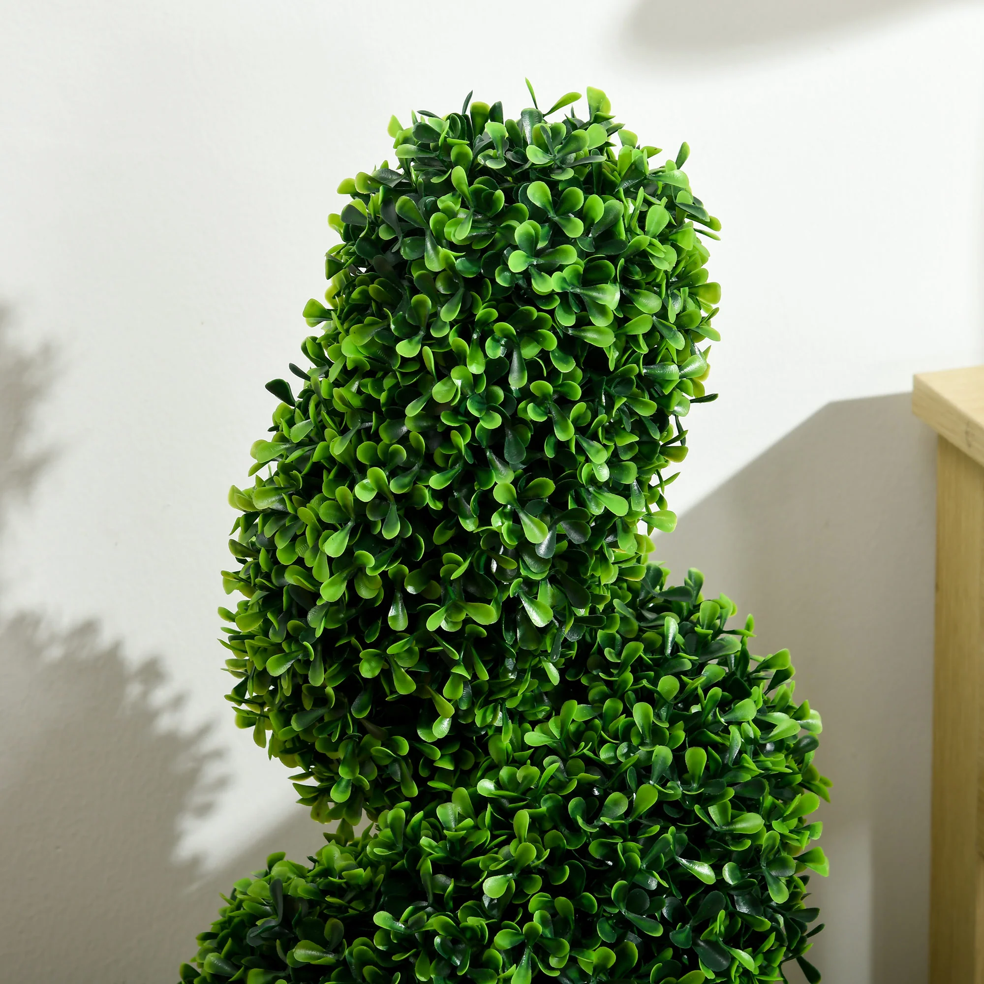 HOMCOM Set Of 2 Potted Artificial Plants, Topiary Spiral Boxwood Trees, 90cm - Image 8