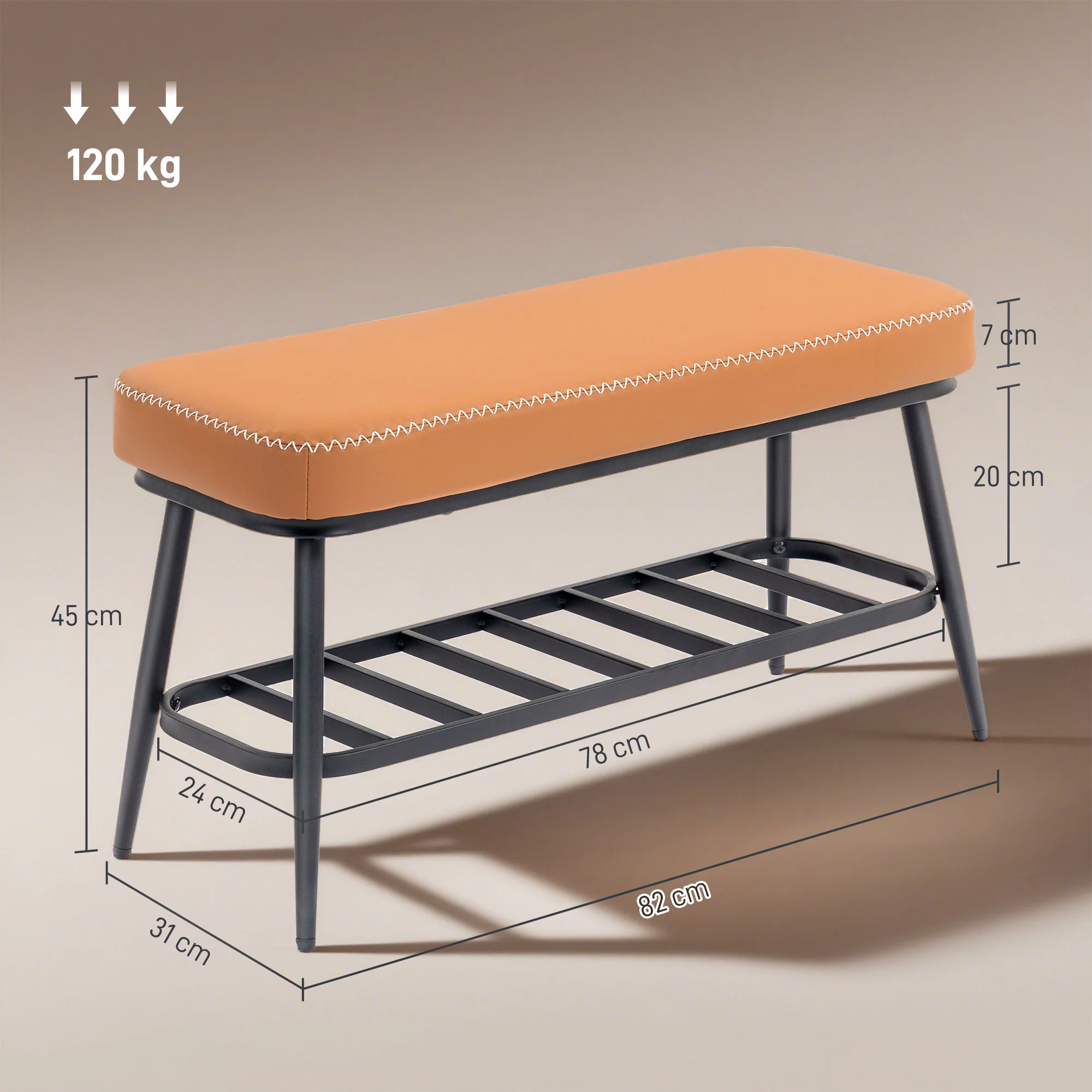 HOMCOM Shoe Bench, PU Leather Shoe Storage Bench for Entryway, - Image 12