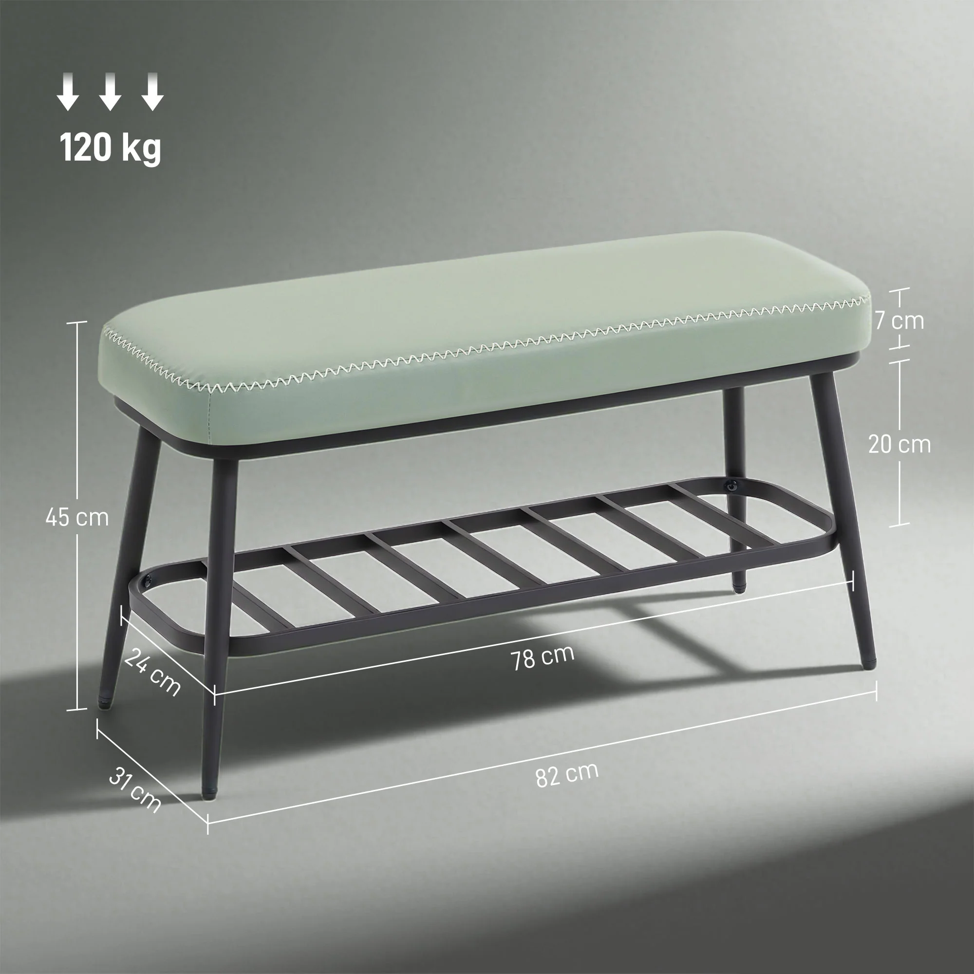 HOMCOM Shoe Bench, PU Leather Shoe Storage Bench for Entryway, - Image 21