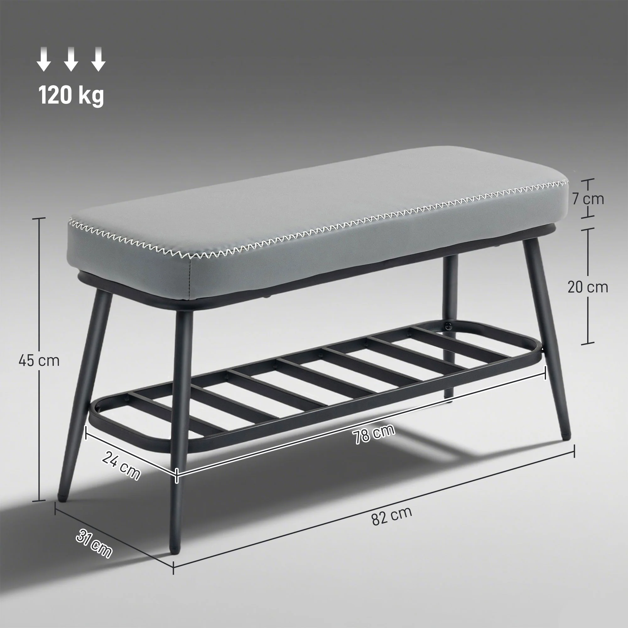 HOMCOM Shoe Bench, PU Leather Shoe Storage Bench for Entryway, - Image 30