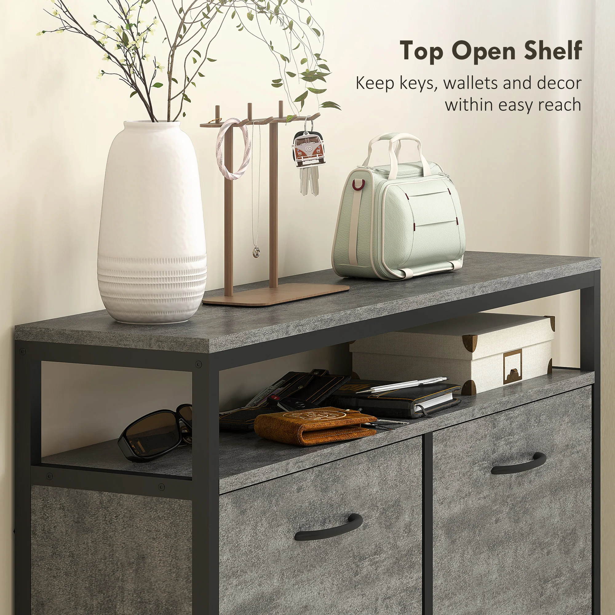 HOMCOM Shoe Cabinet With 4 Flip Drawers, Holds 12-20 Pairs - Image 4