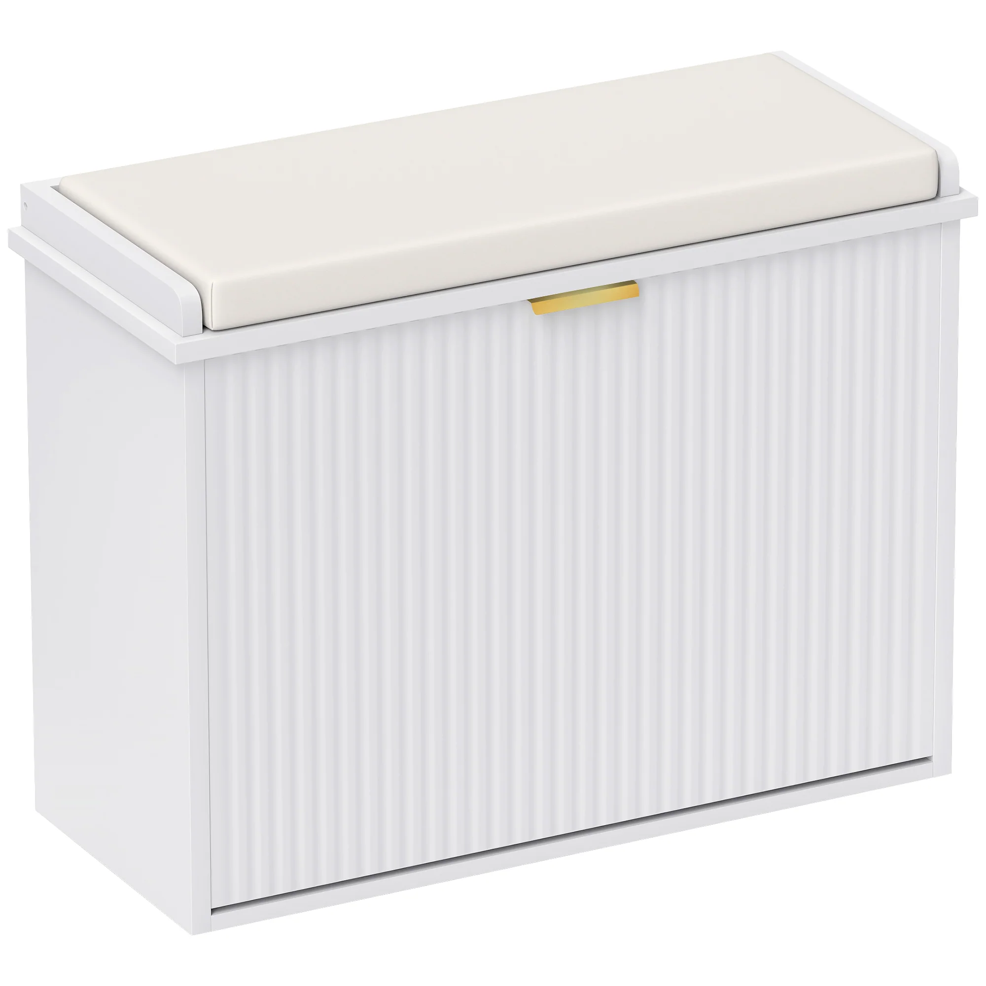 HOMCOM Shoe Storage Bench With Cushion And Flip-Drawer 62x26x47.5cm - Image 10