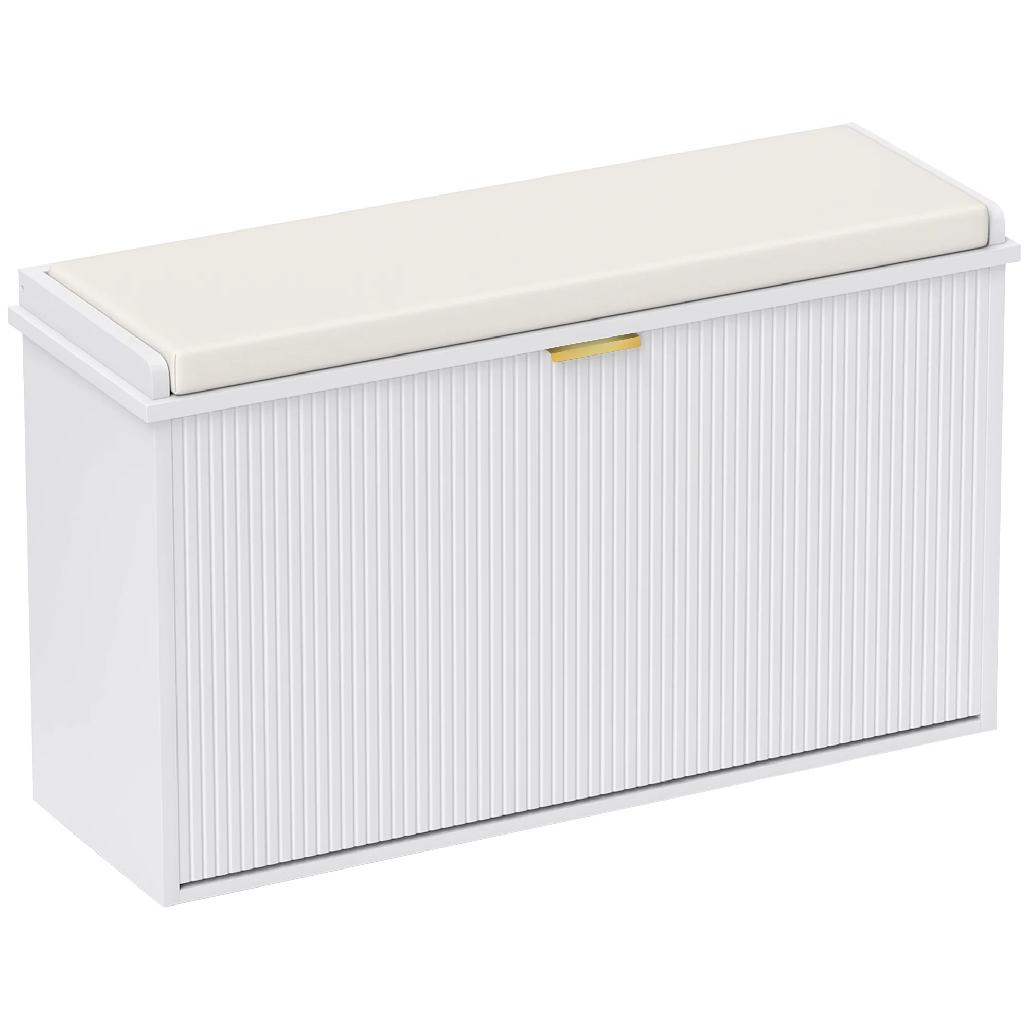 HOMCOM Shoe Storage Bench With Cushion And Flip-Drawer 80x26x47.5cm - Image 10
