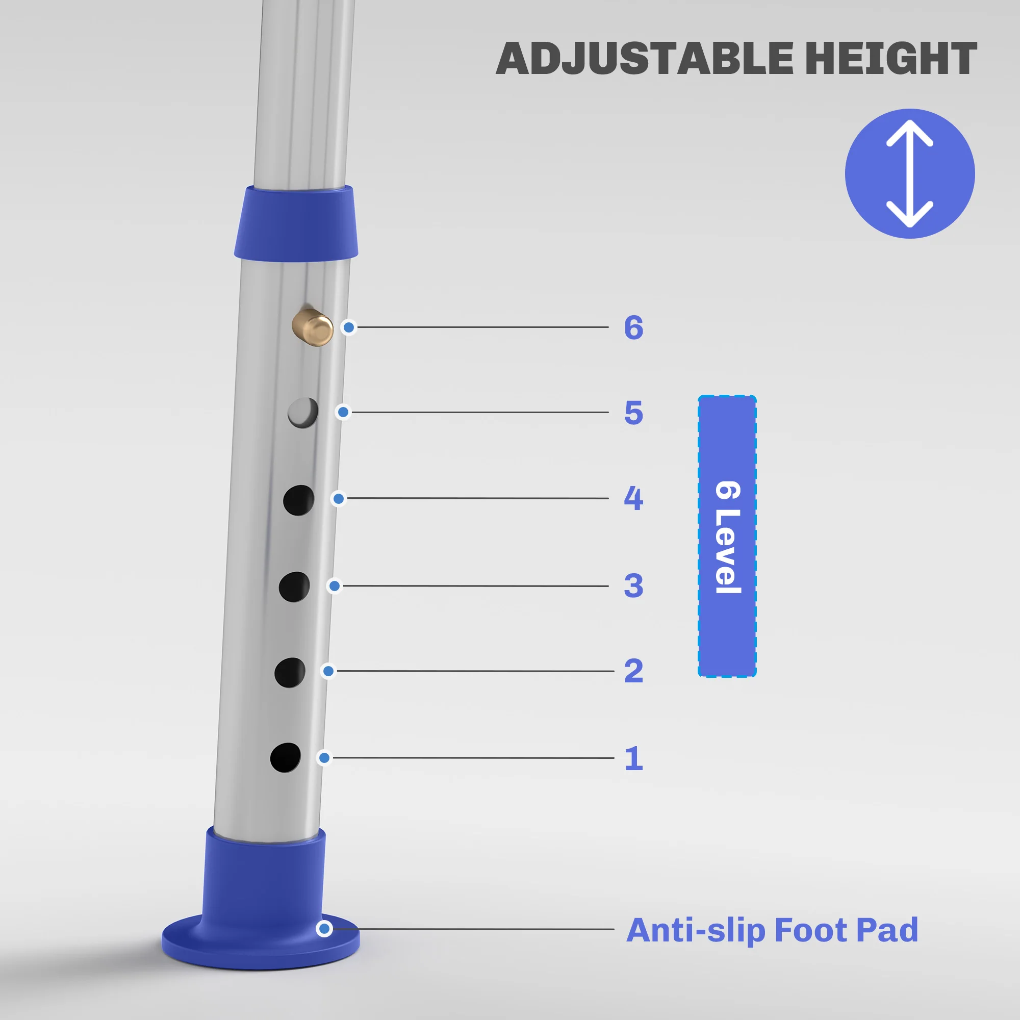 HOMCOM Shower Stool for Elderly Disabled Adjustable Shower Stool - Image 16