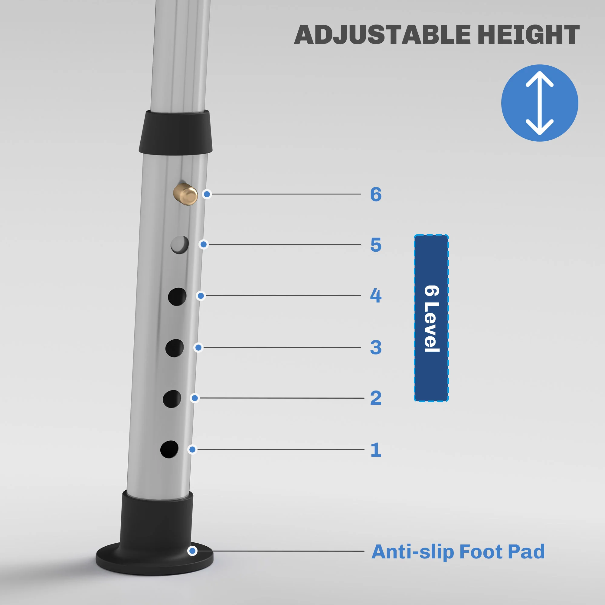 HOMCOM Shower Stool for Elderly Disabled Adjustable Shower Stool - Image 7