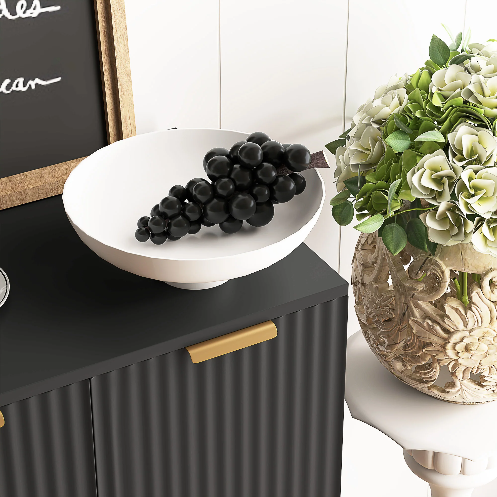 HOMCOM Sideboard Buffet Cabinet with Adjustable Shelves, Black - Image 9