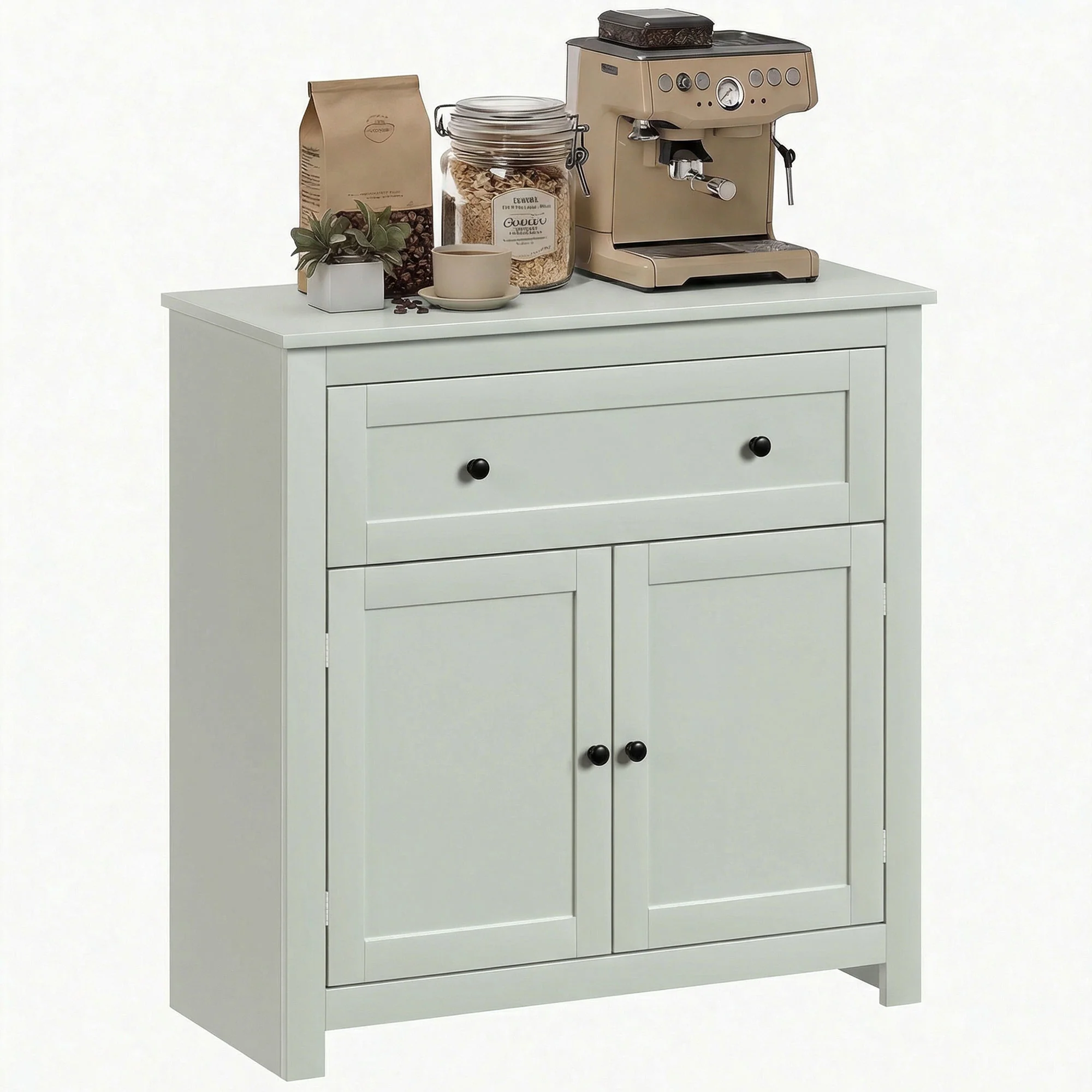 HOMCOM Sideboard, Kitchen Storage Cabinet w/ Adjustable Shelf, Drawer, Green