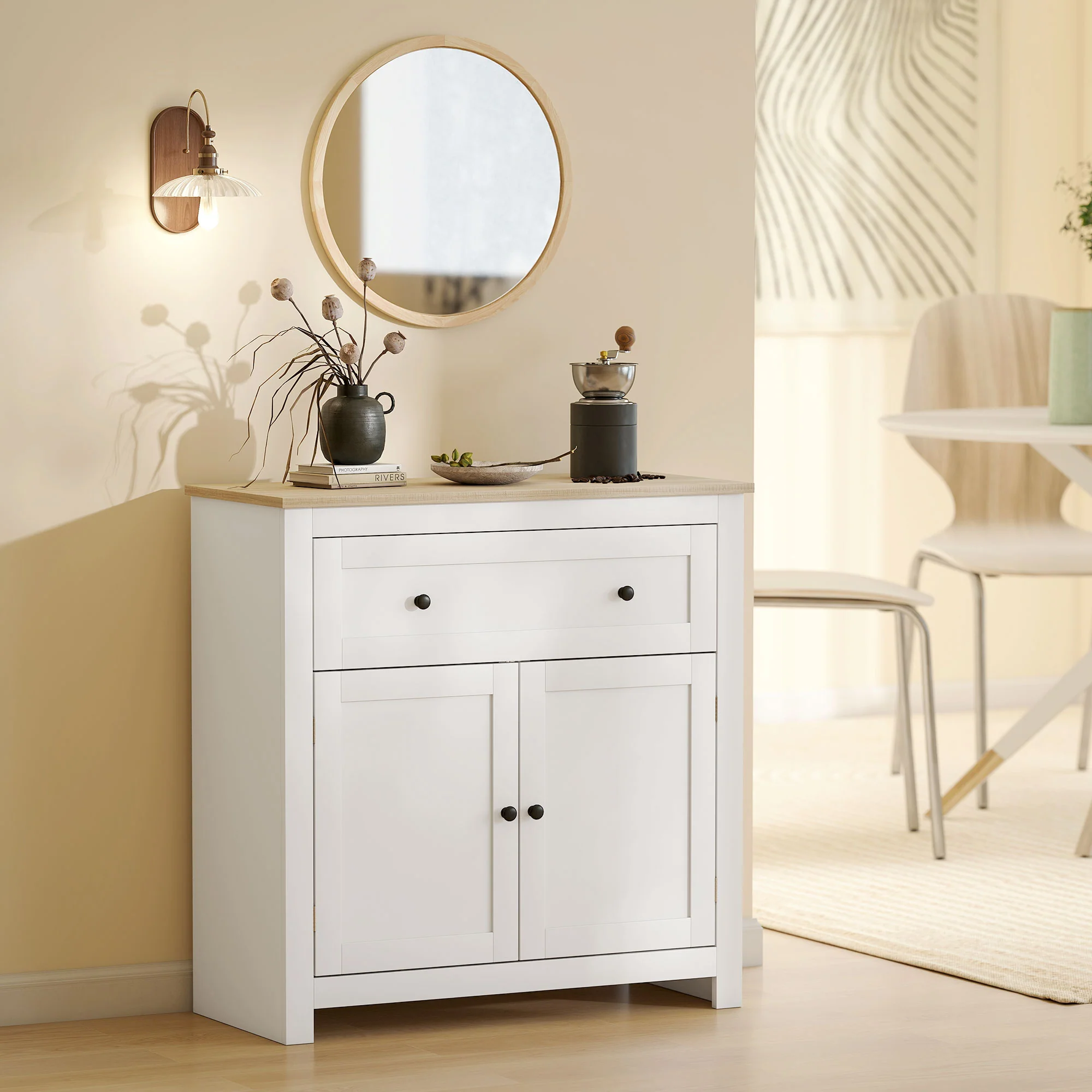 HOMCOM Sideboard Storage Cabinet With Adjustable Shelf, Drawer - Image 18